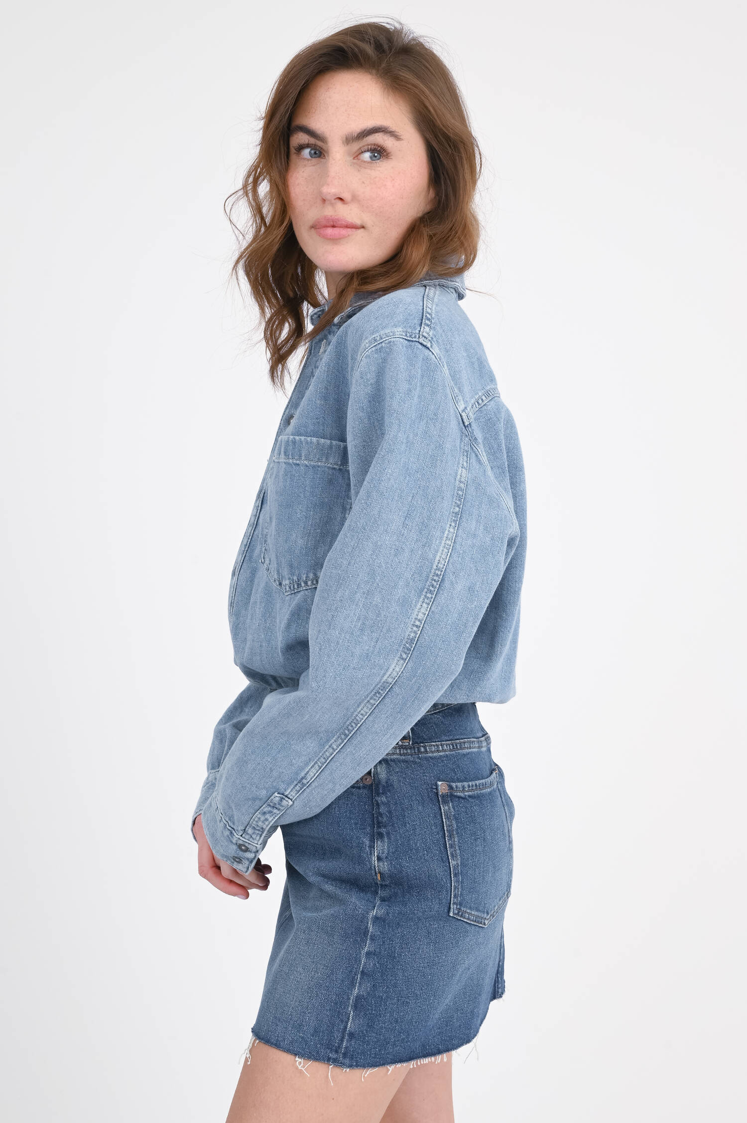 Jeanskleid IPANMEA in Hellblau/Dunkelblau