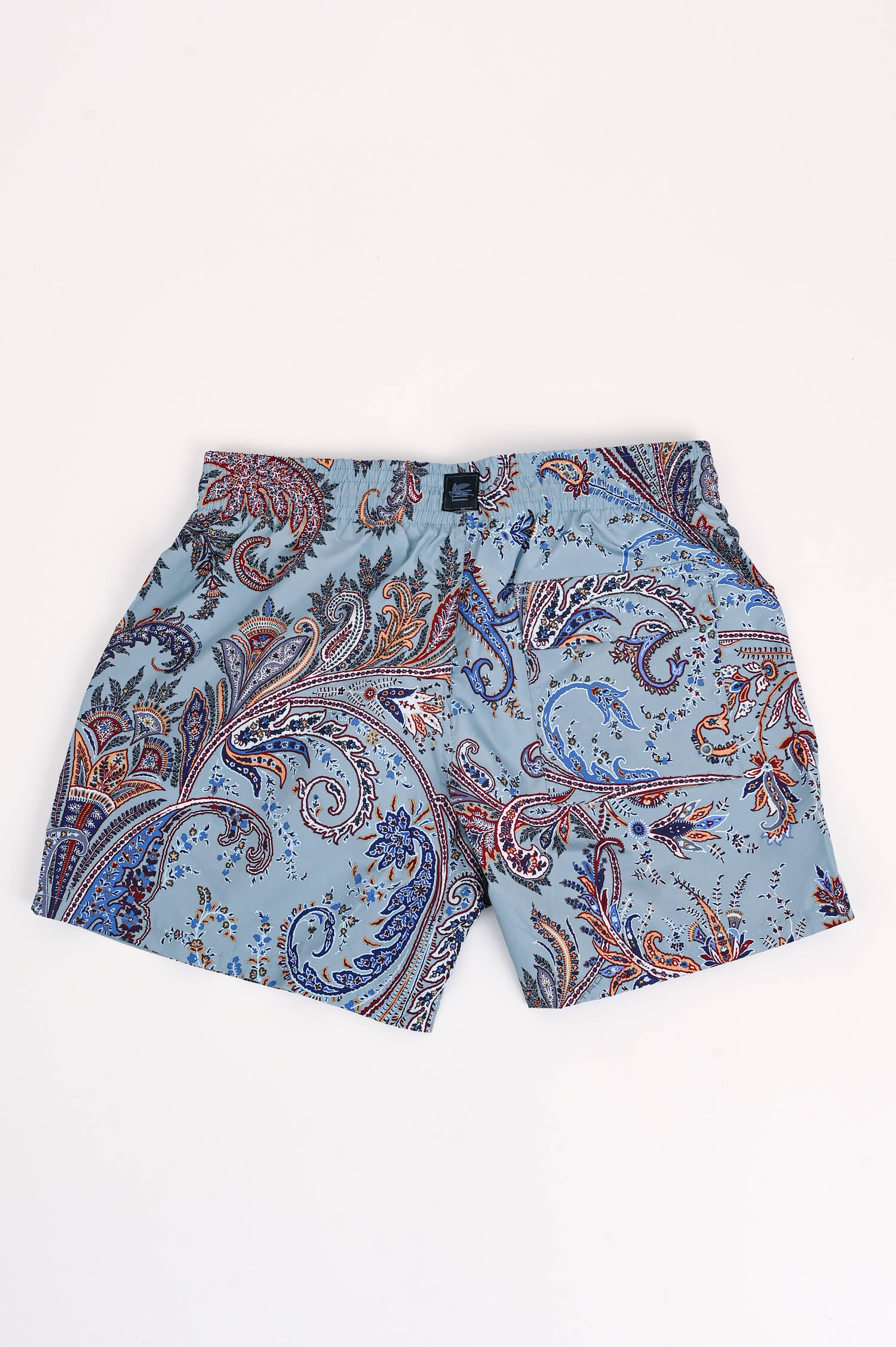 Badehose mit Paisley Print in Hellblau/Multicolor