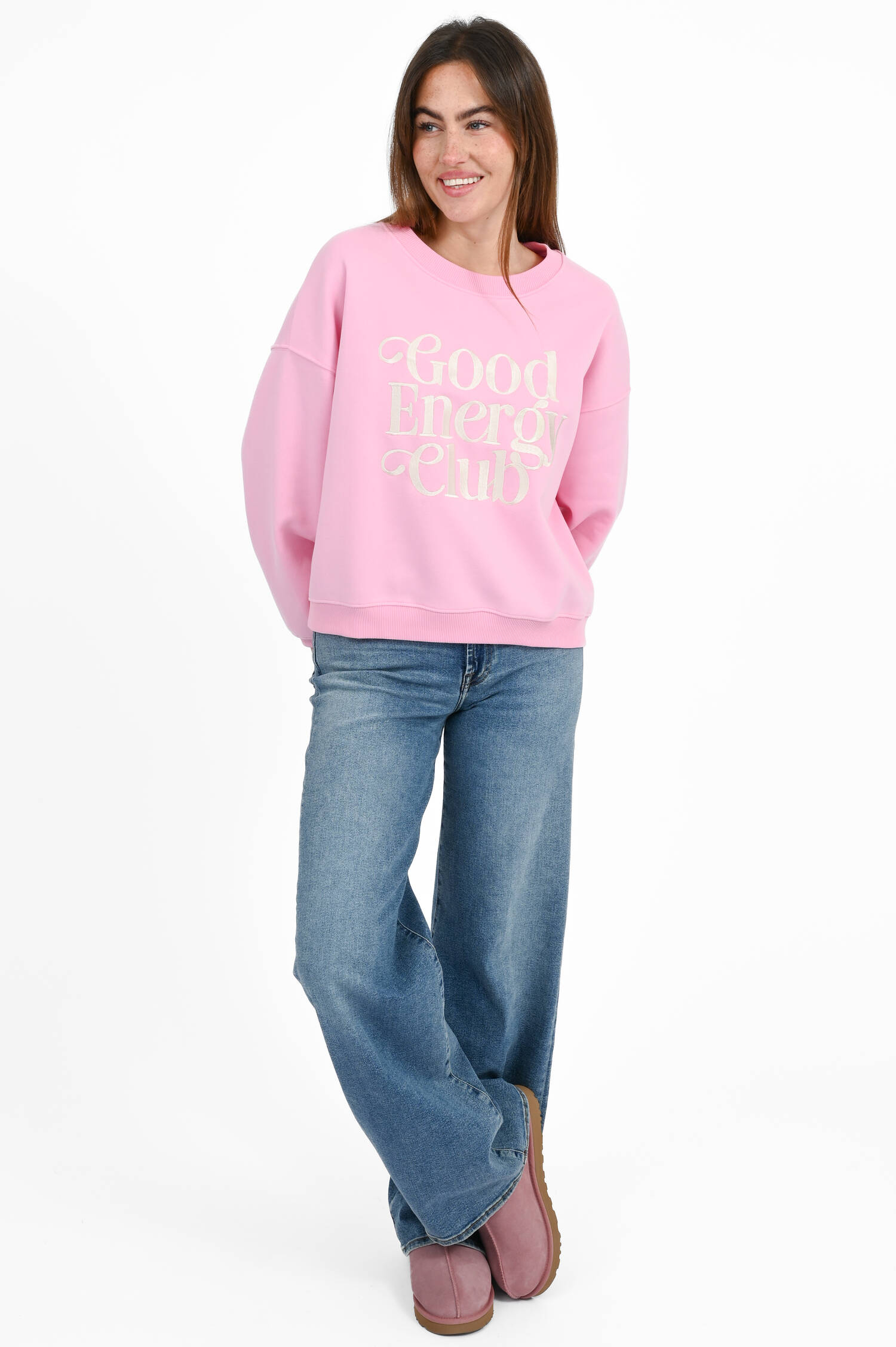 Sweater mit Stickerei in Blossompink