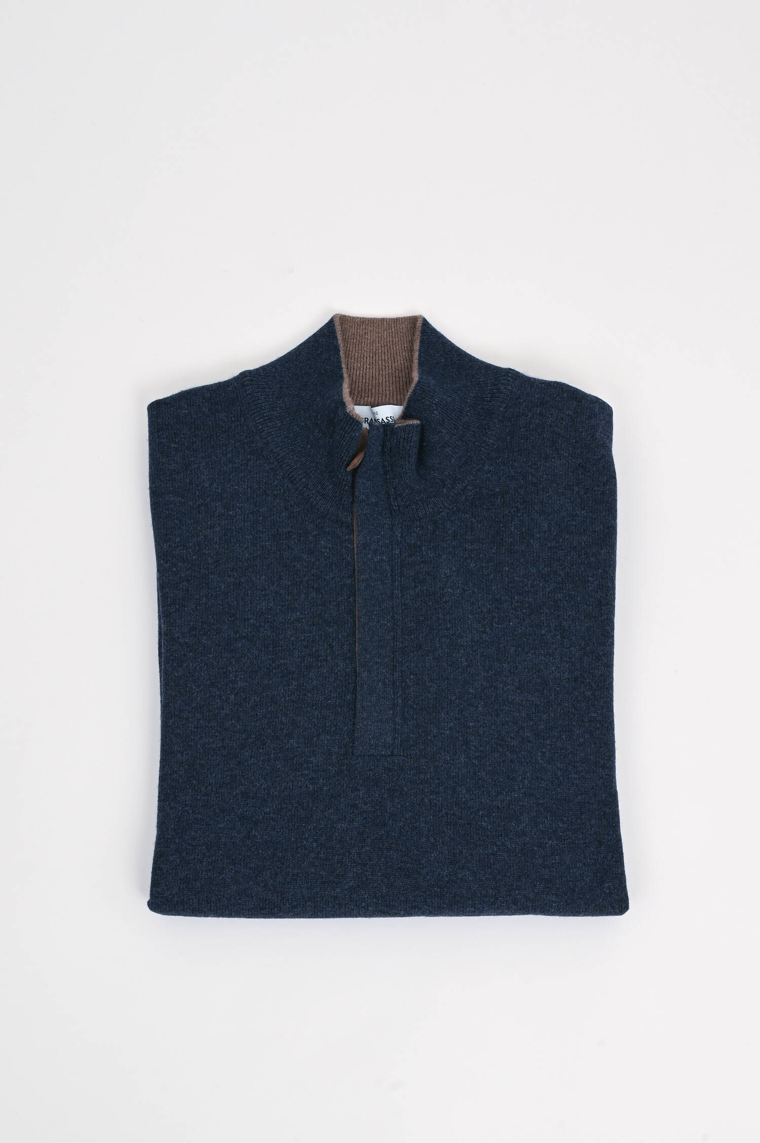 Strickpullover mit Reißverschluss in Dunkelblau