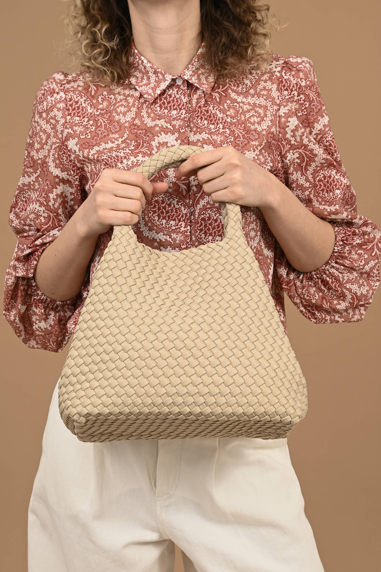 Neopren Tote Bag in Beige