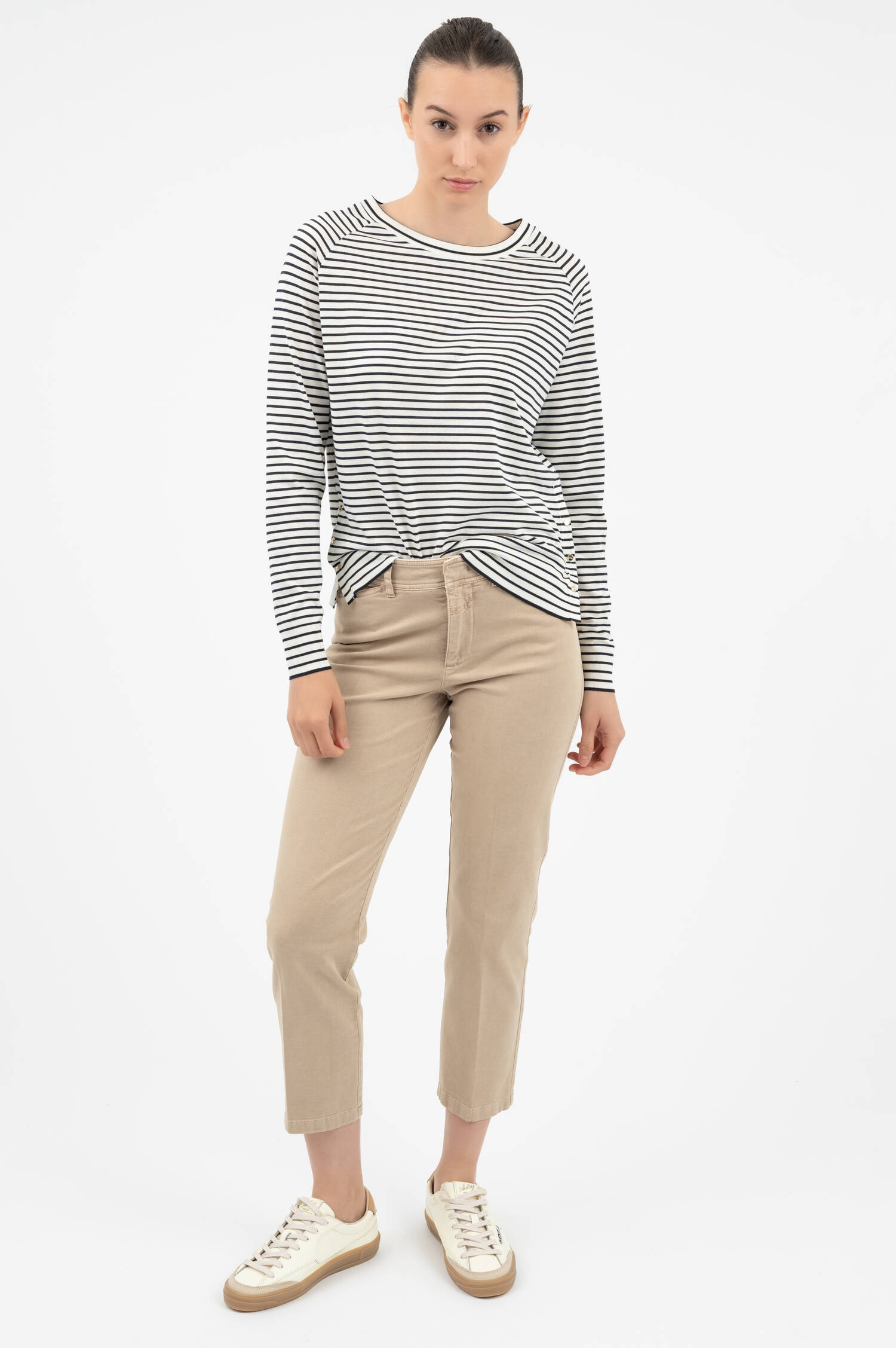 Feinstrick Pullover in Navy/Weiß gestreift Feinstrick Pullover in Navy/Weiß gestreift
