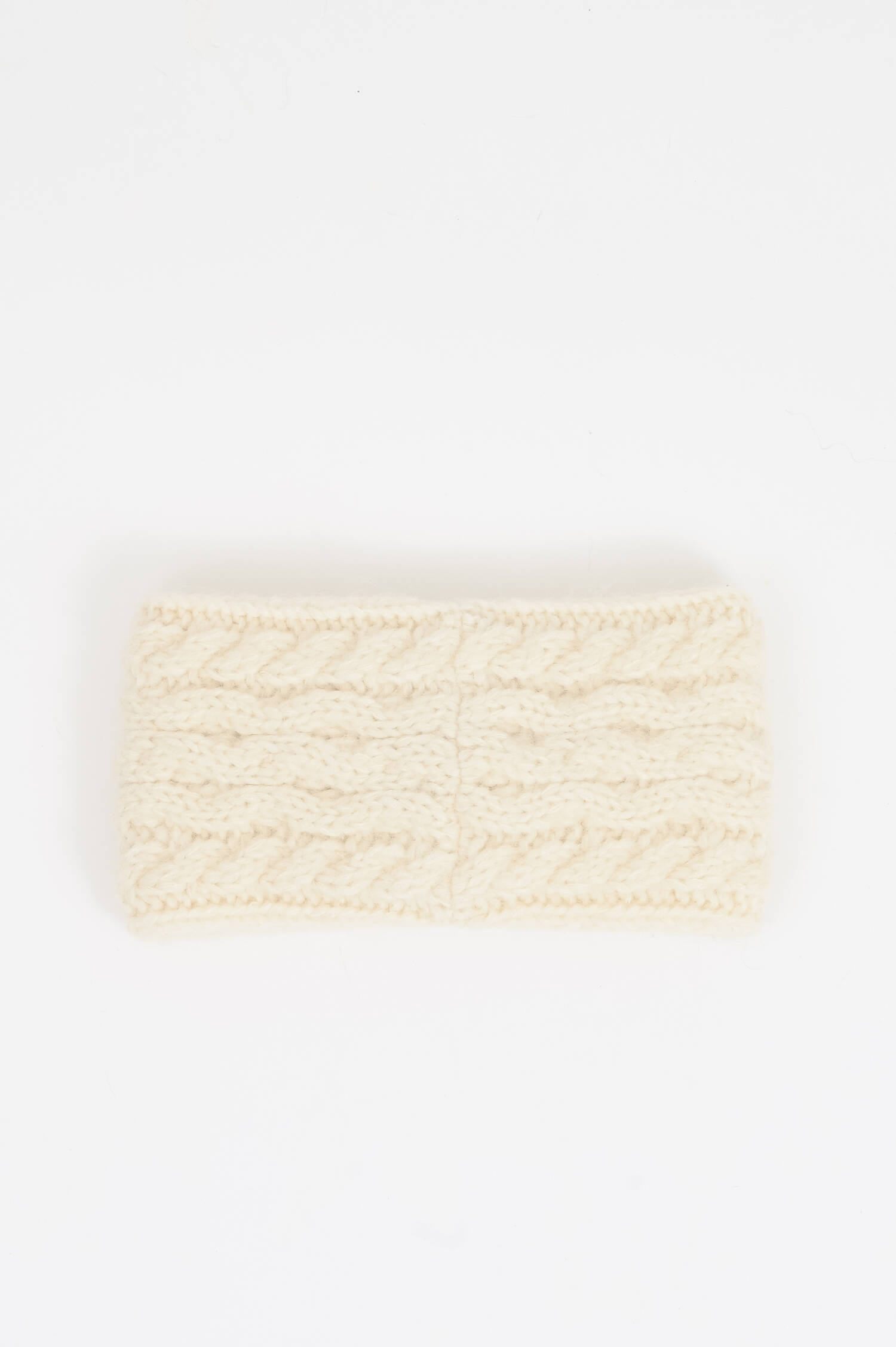 Stirnband aus Alpaka-Mix in Creme