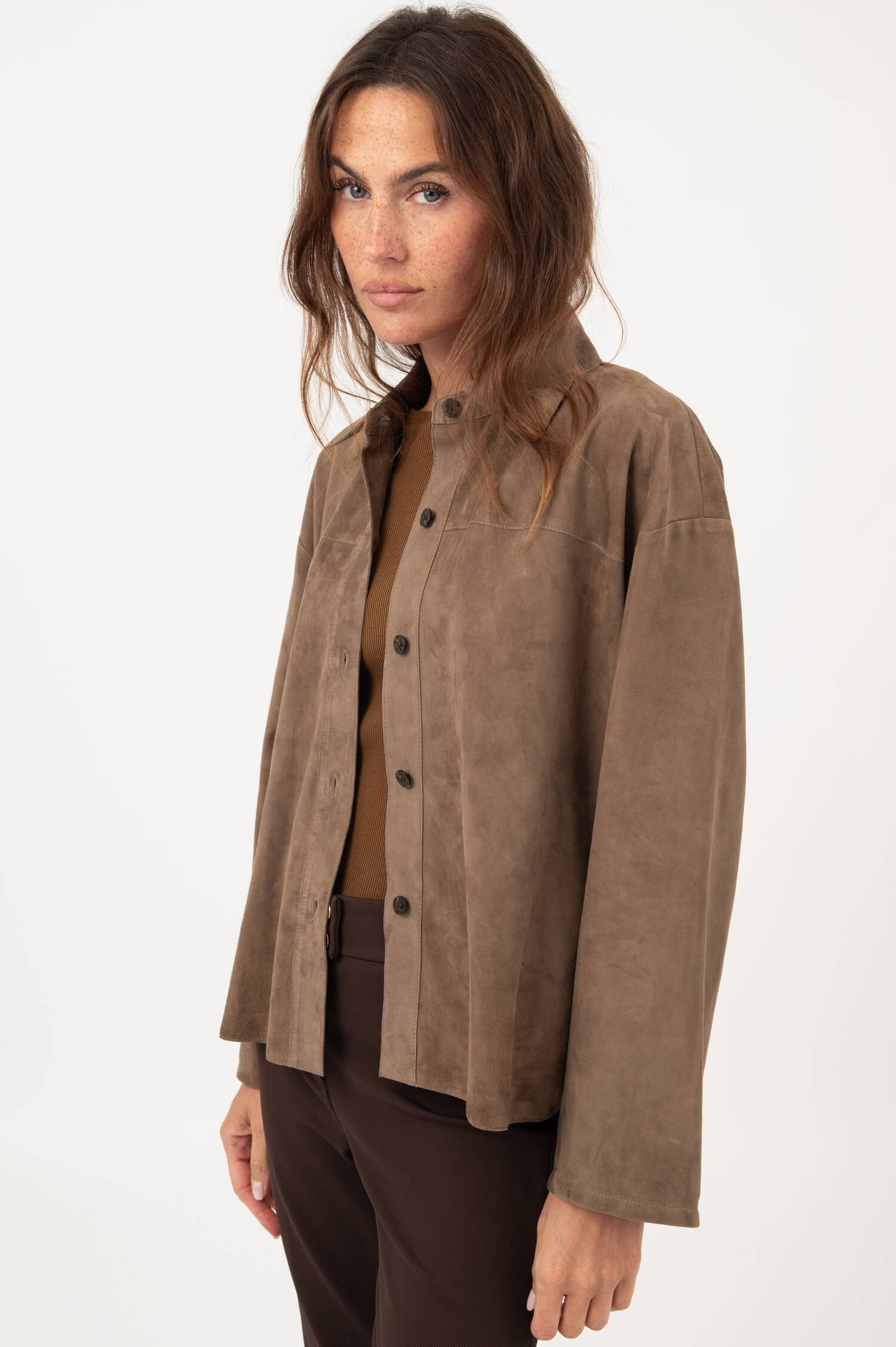 Suede Lederjacke FENNA in Taupe Suede Lederjacke FENNA in Taupe