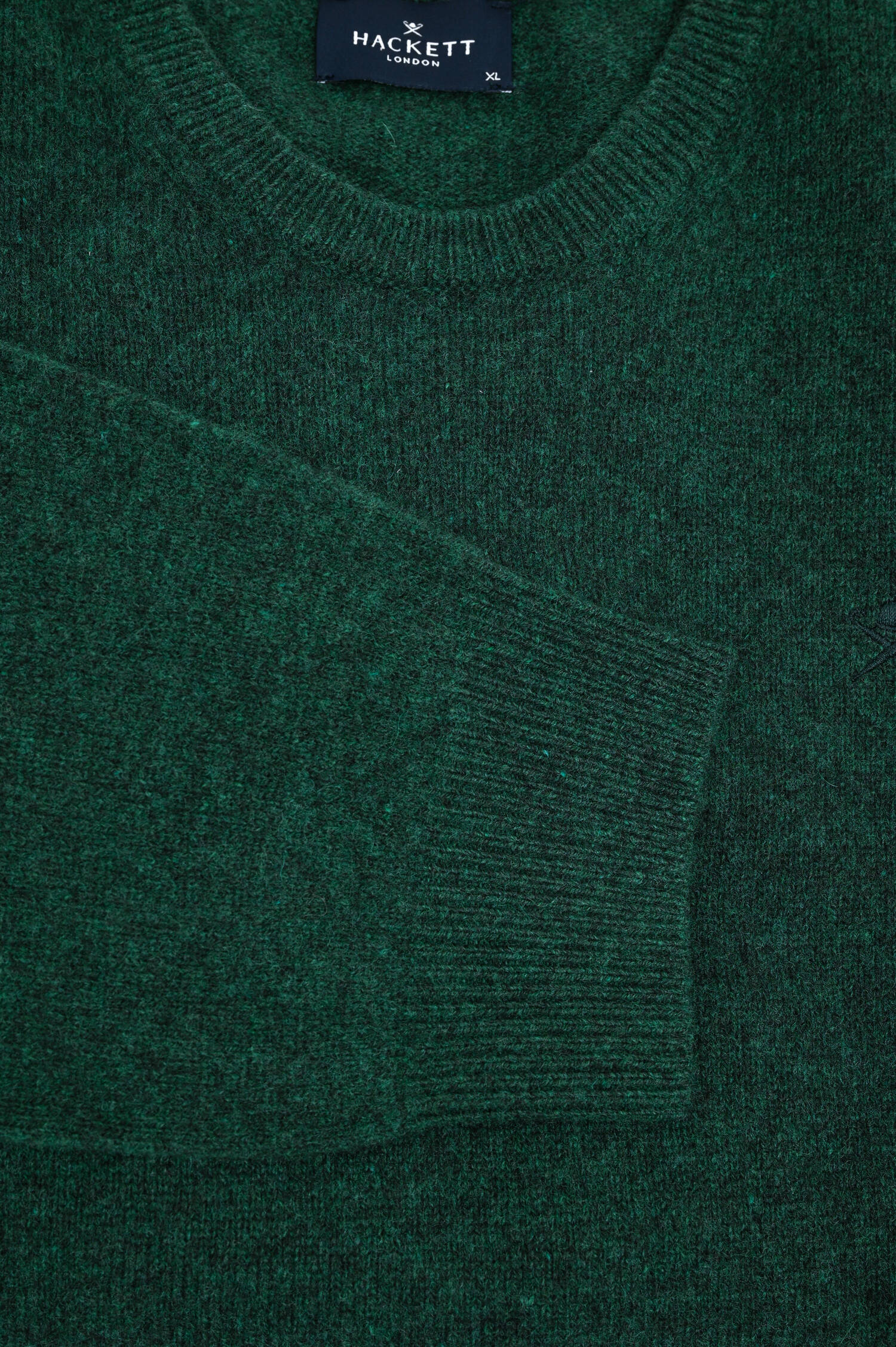 Pullover aus Lammwolle in Dunkelgrün