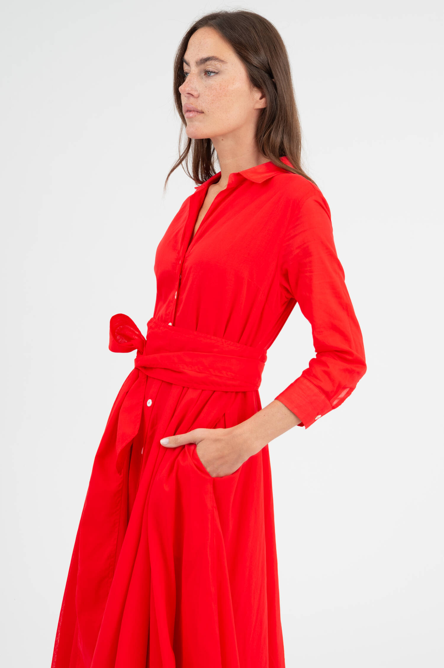 Baumwolle Kleid in Rot Baumwolle Kleid in Rot