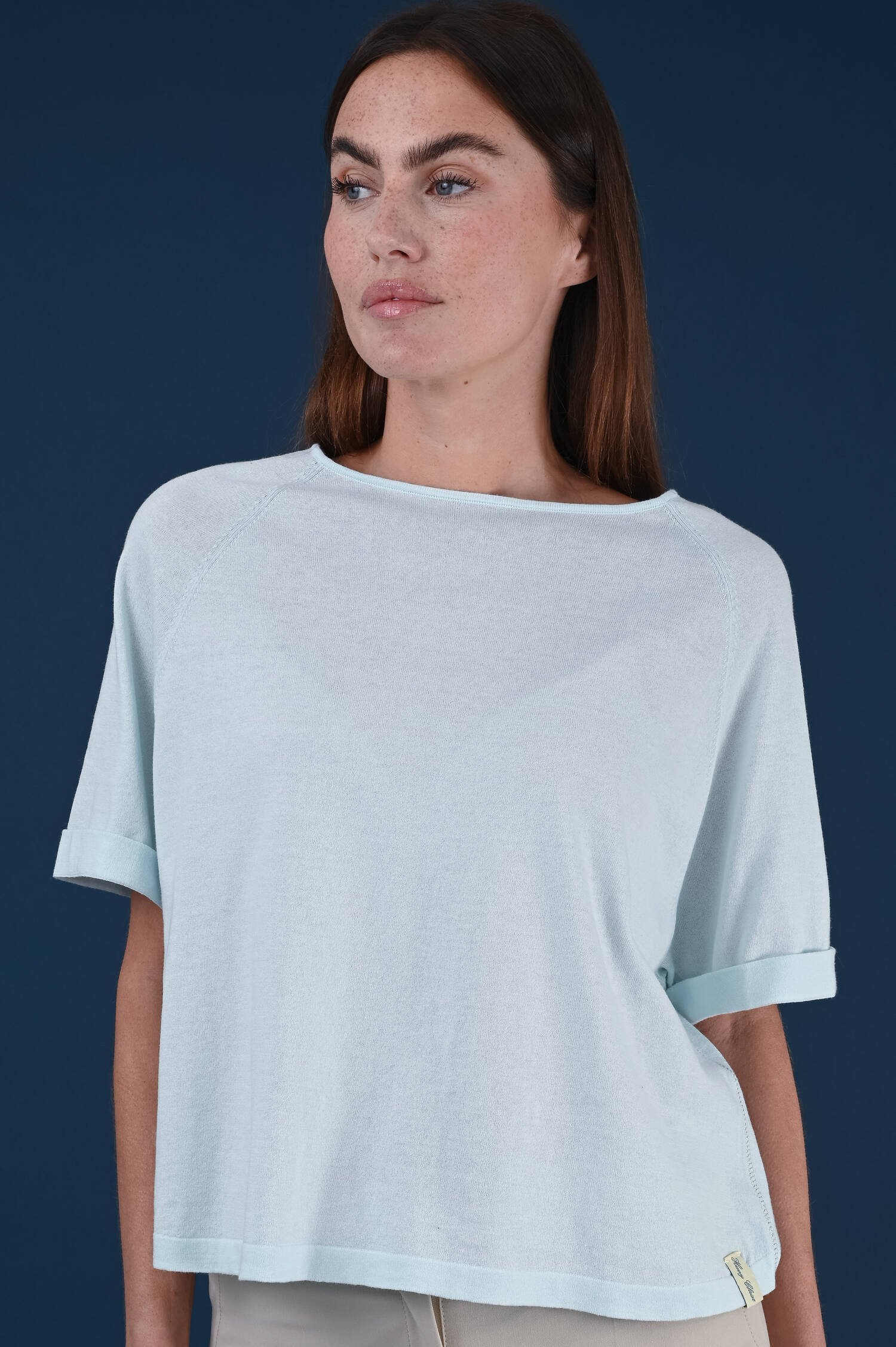 Kurzarm Raglan Shirt in Waveblau