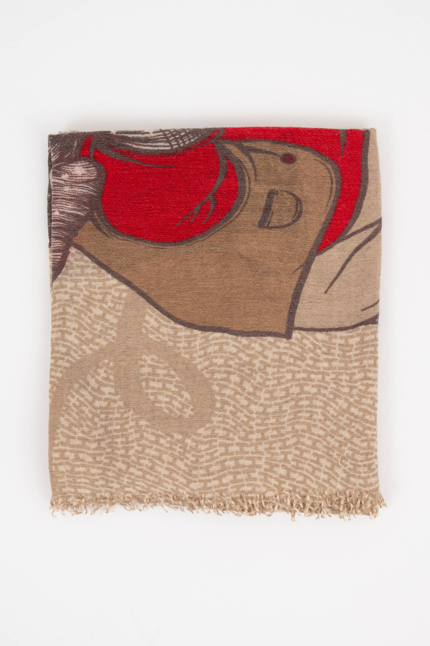 Cashmere-Mix-Schal mit POLVA in Rot/Beige Cashmere-Mix-Schal mit POLVA in Rot/Beige