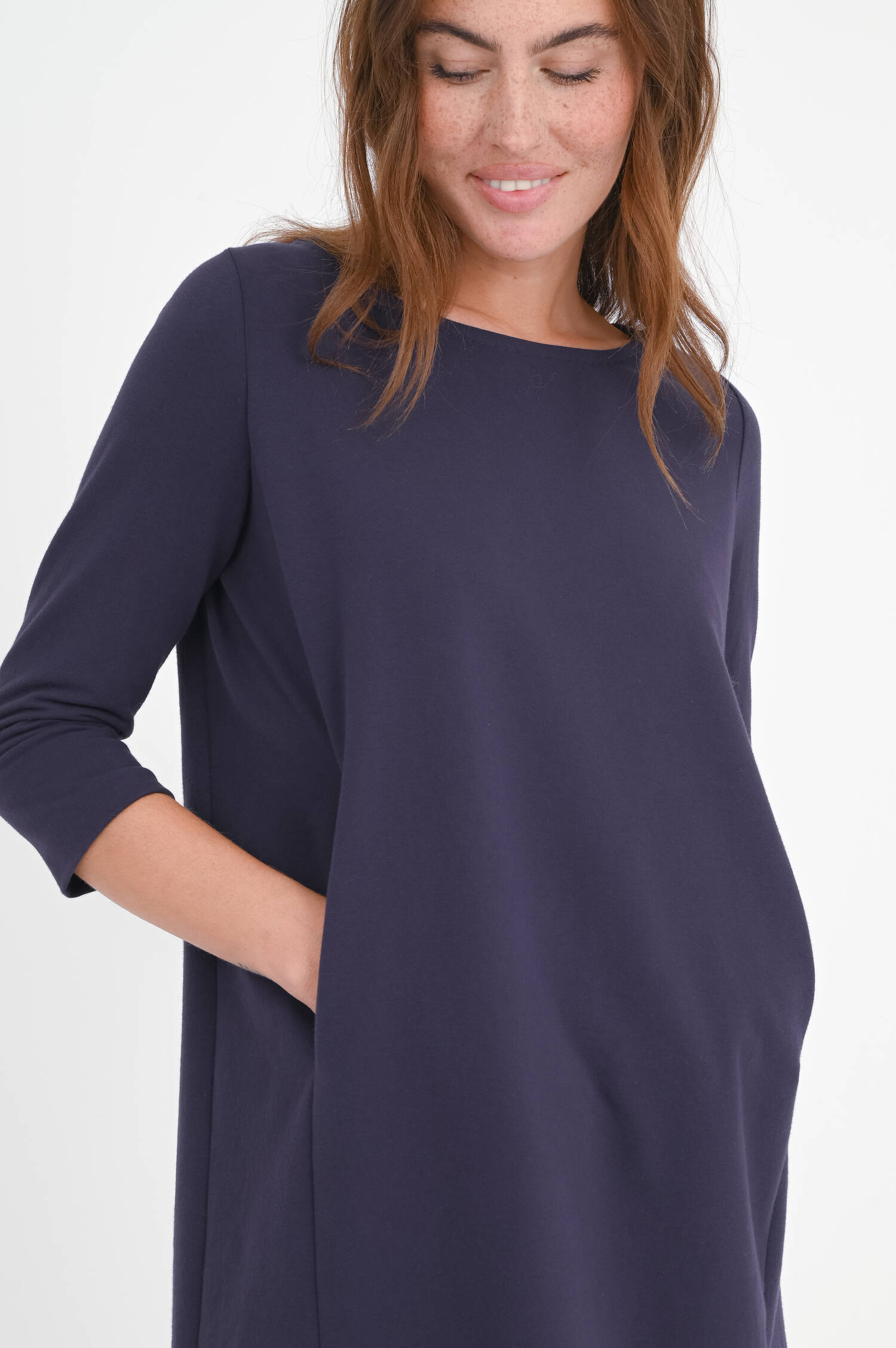 Jersey-Kleid mit 3/4 Arm in Violett
