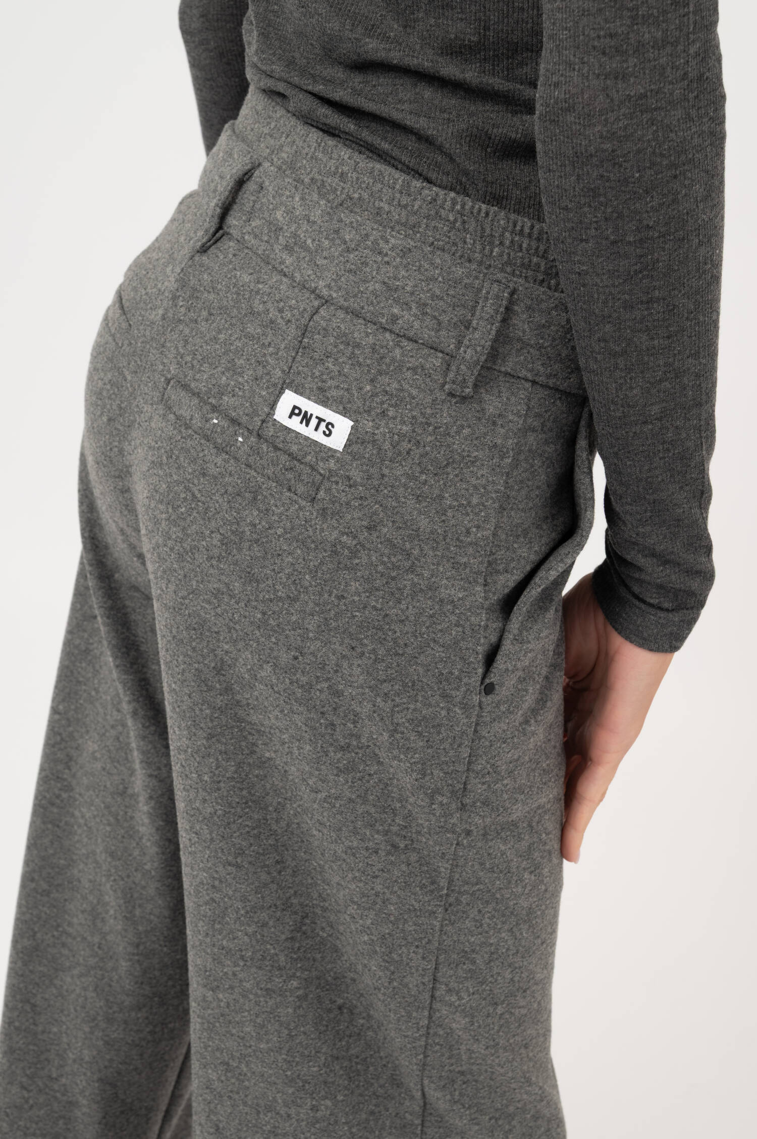 High-Waist-Hose THE SUPER B in Grau meliert