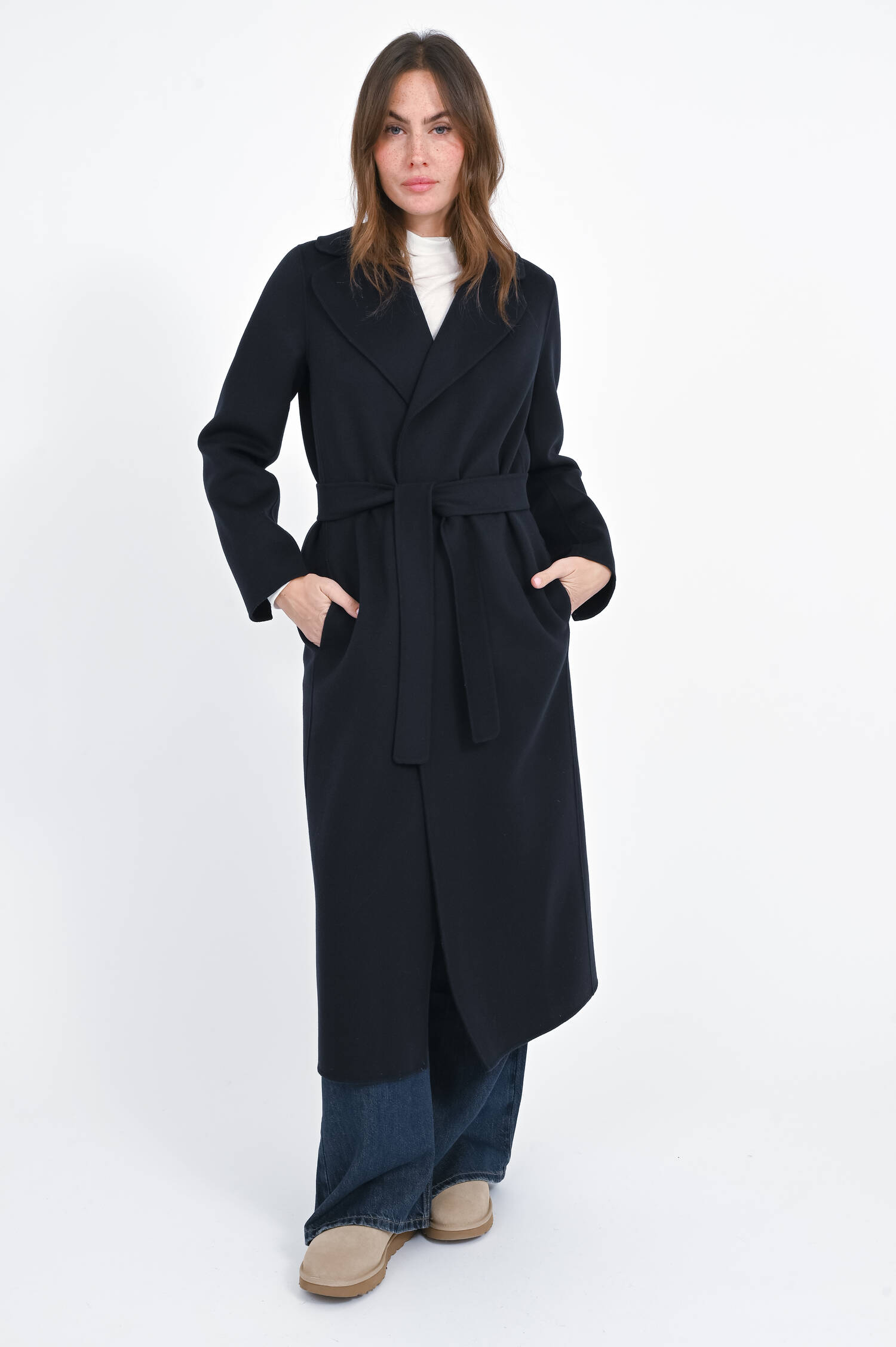 Maxi-Wollmantel POLDO in Nachtblau Maxi-Wollmantel POLDO in Nachtblau
