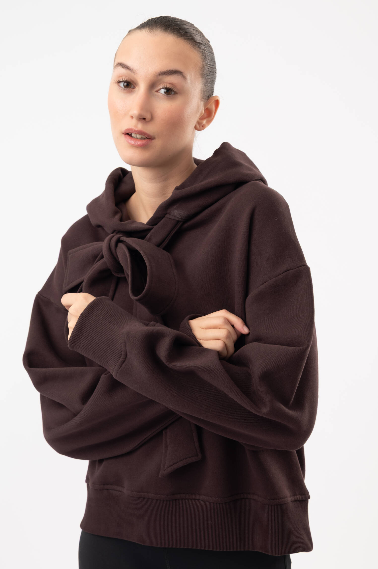 Hoodie mit Schleife in Rotbraun Hoodie mit Schleife in Rotbraun