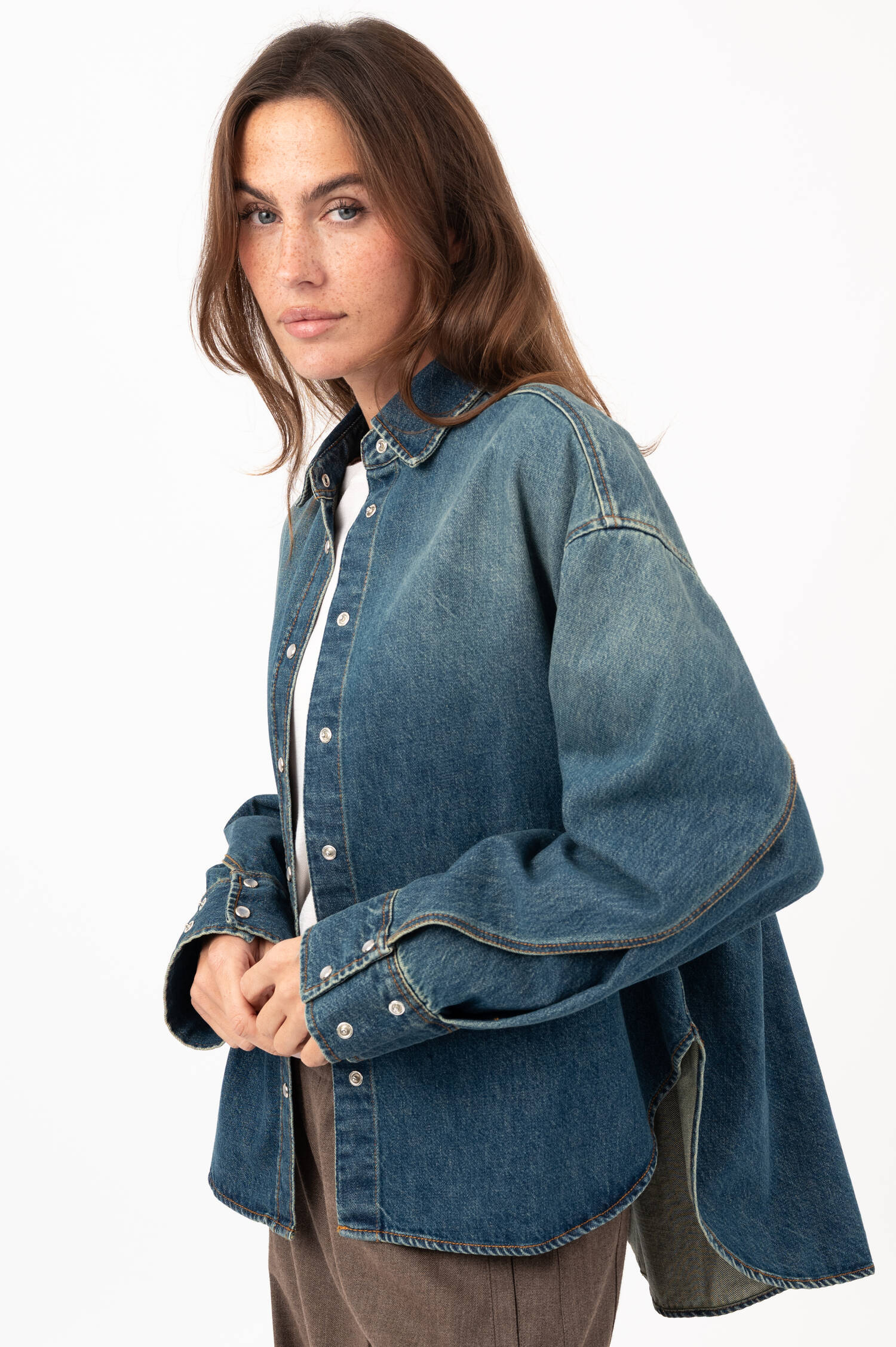 Denim-Overshirt in Dunkelblau