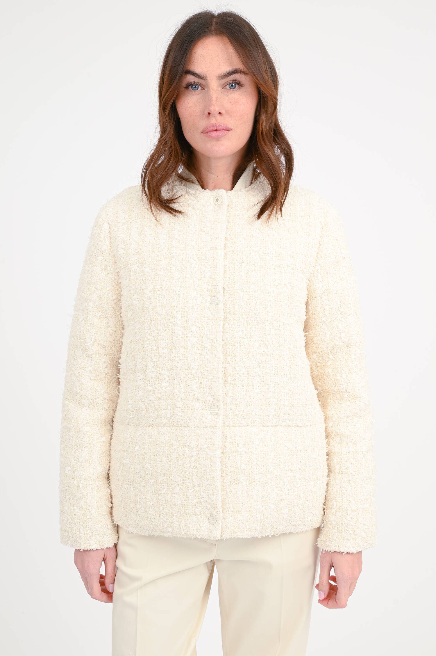 Tweed-Daunenjacke GERBEROY in Creme