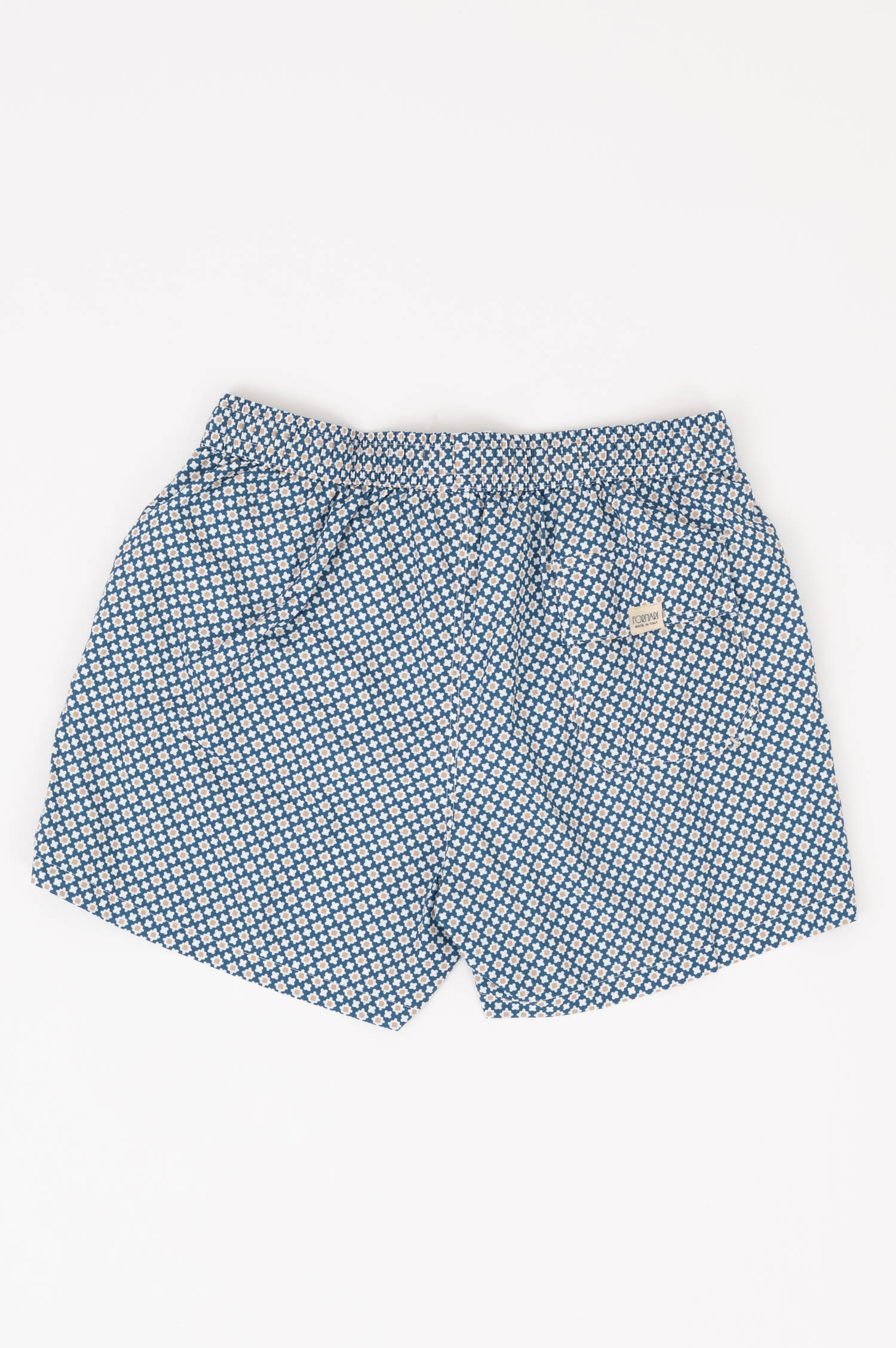 Badehose in Blau/Weiß gemustert
