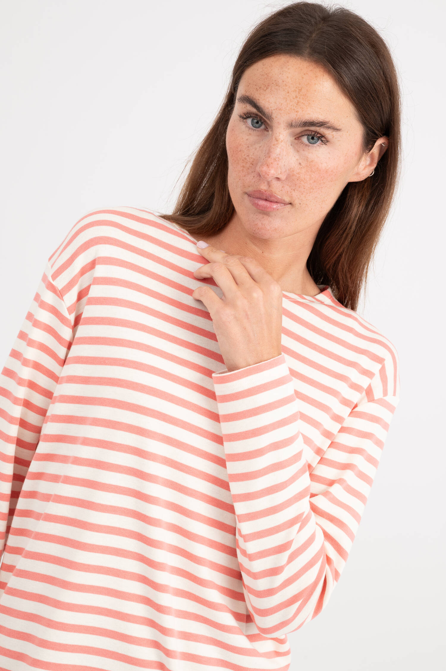 Langarm Shirt in Pink/Weiß gestreift Langarm Shirt in Pink/Weiß gestreift
