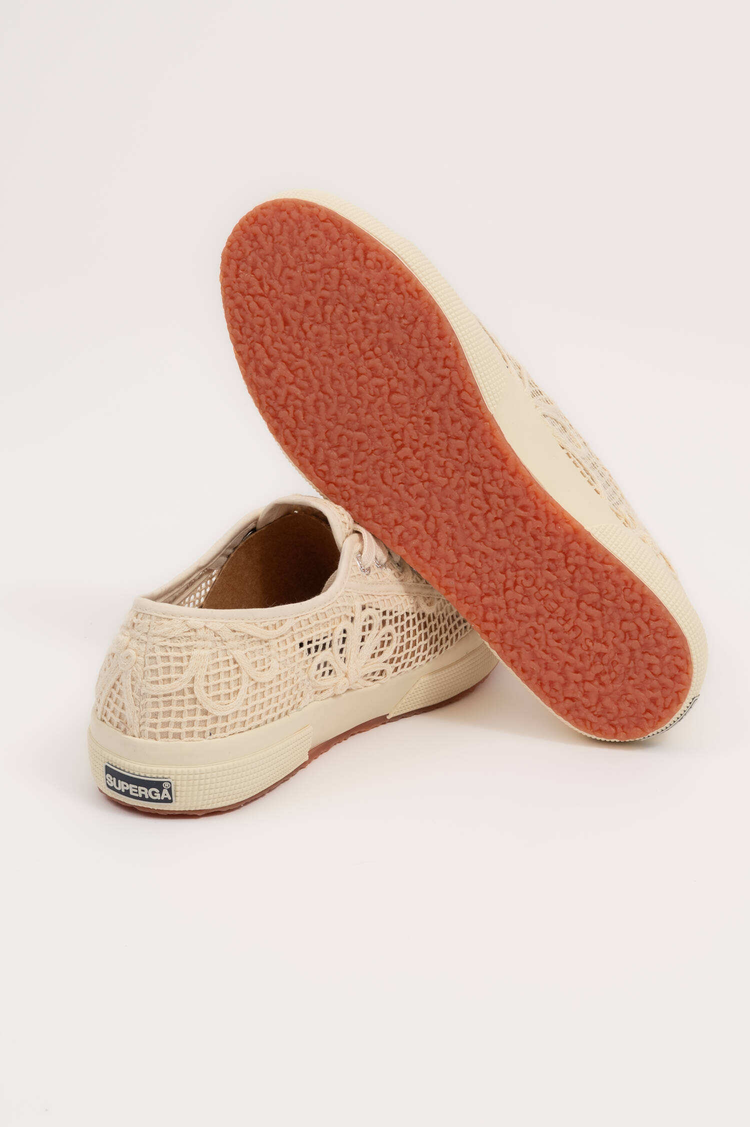 Sneaker NET FLOWER CROCHET in Creme