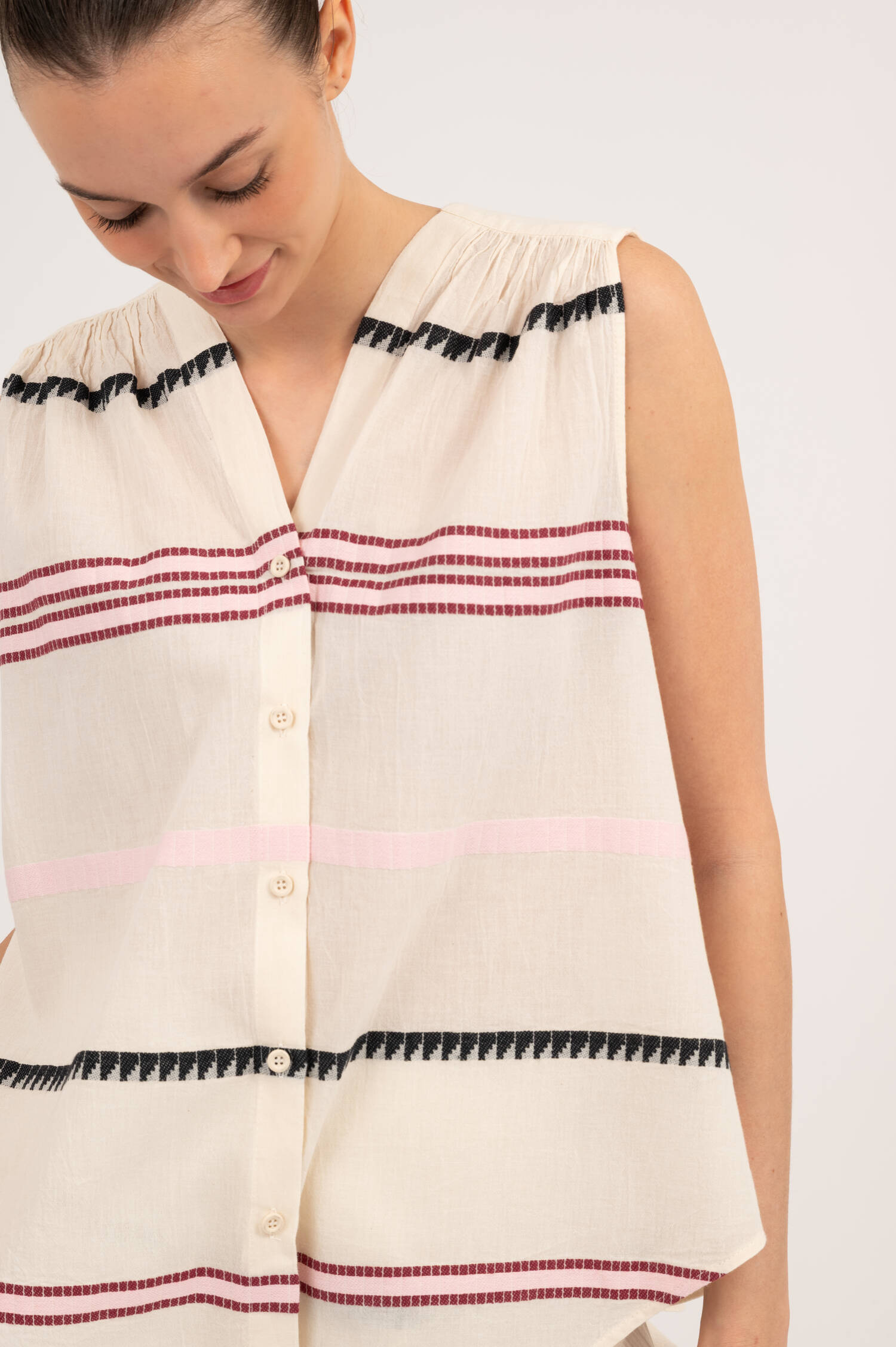 Blusentop NORESSA in Natur