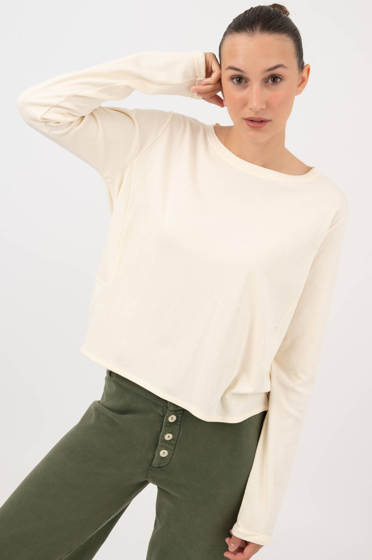 Langarm-Shirt TENJA in Off-White Langarm-Shirt TENJA in Off-White