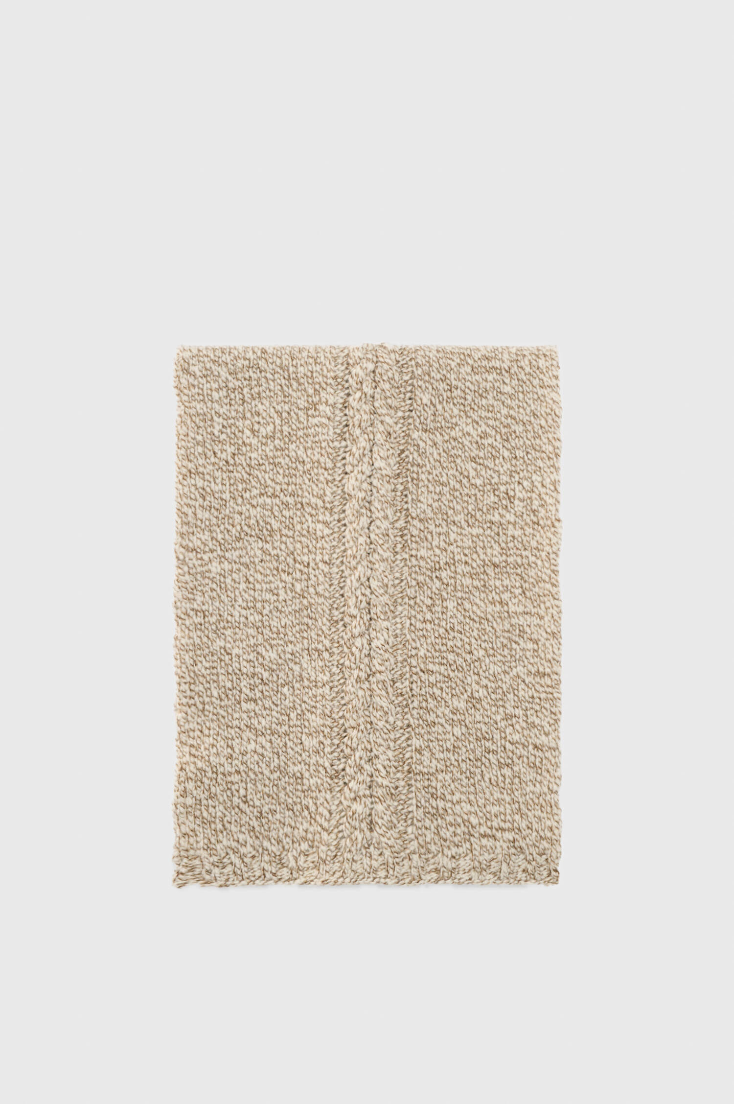 Zopfstrick Schal in Taupe/Beige