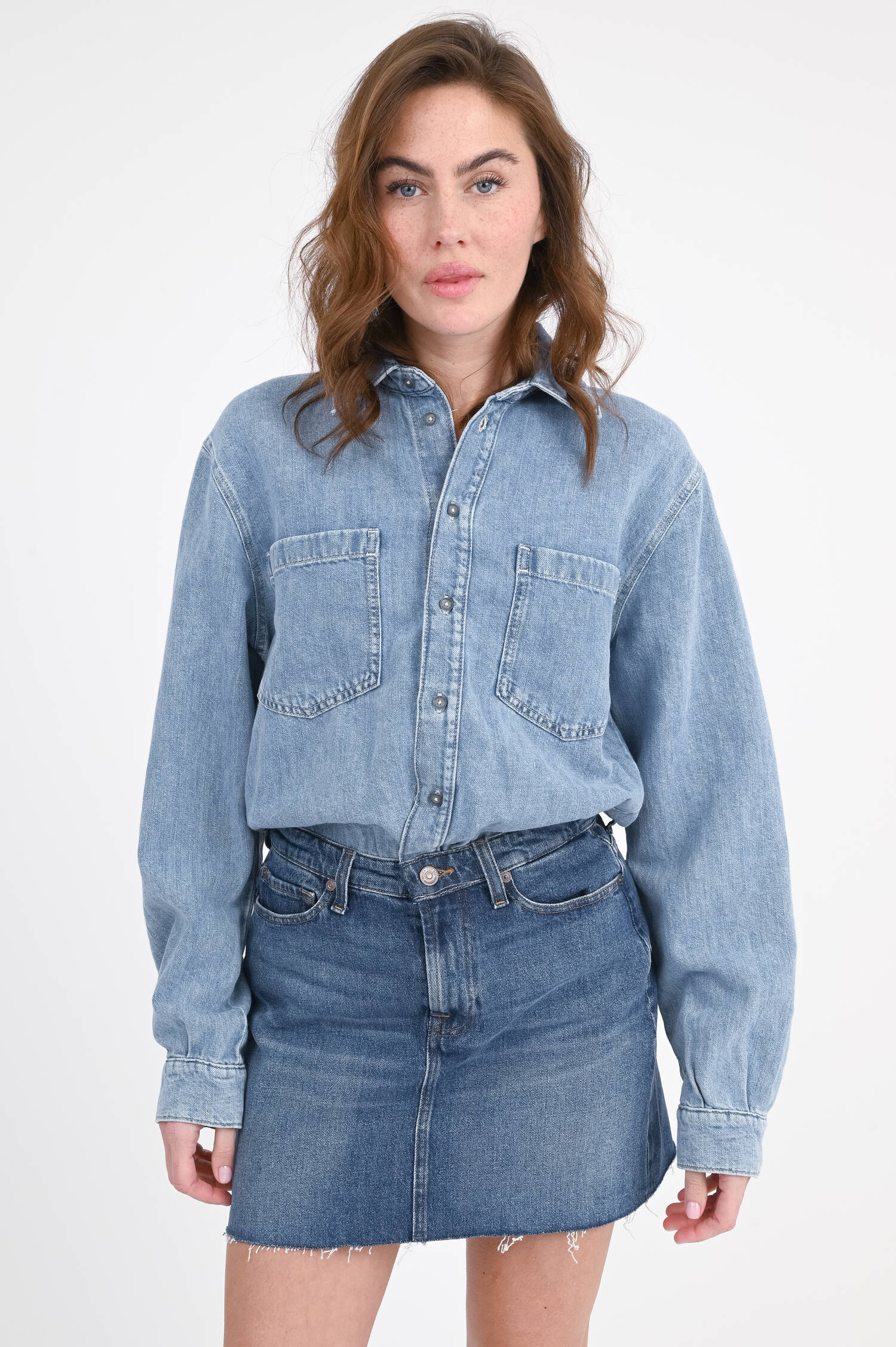 Jeanskleid IPANMEA in Hellblau/Dunkelblau