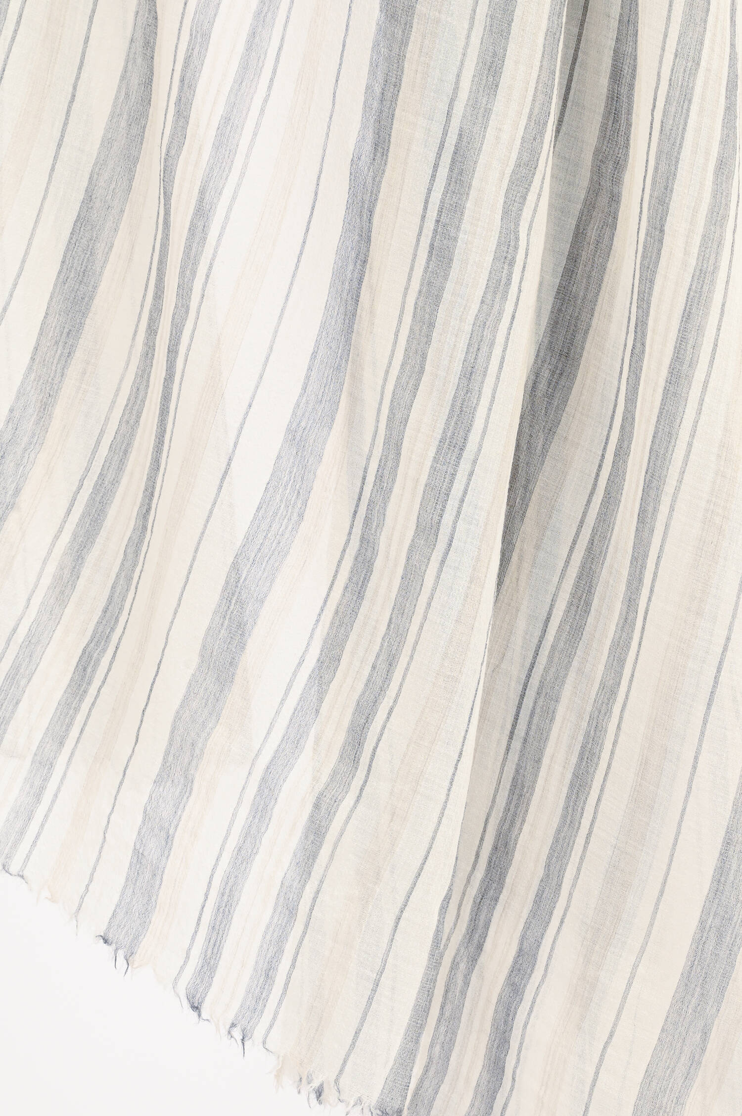 Gestreifter Schal aus Cashmere in Creme/Grau