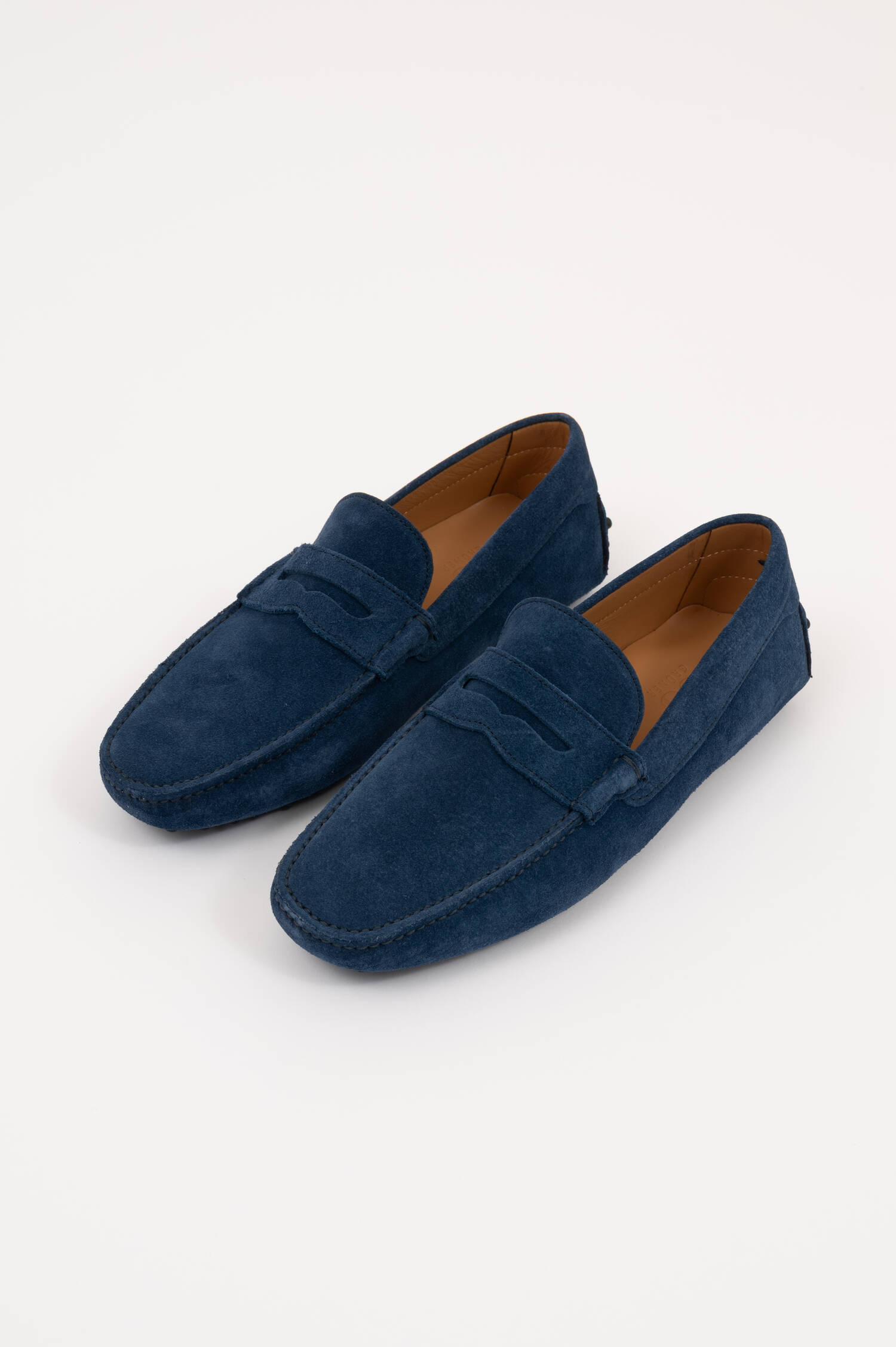 Veloursleder Mokkassins in Navy