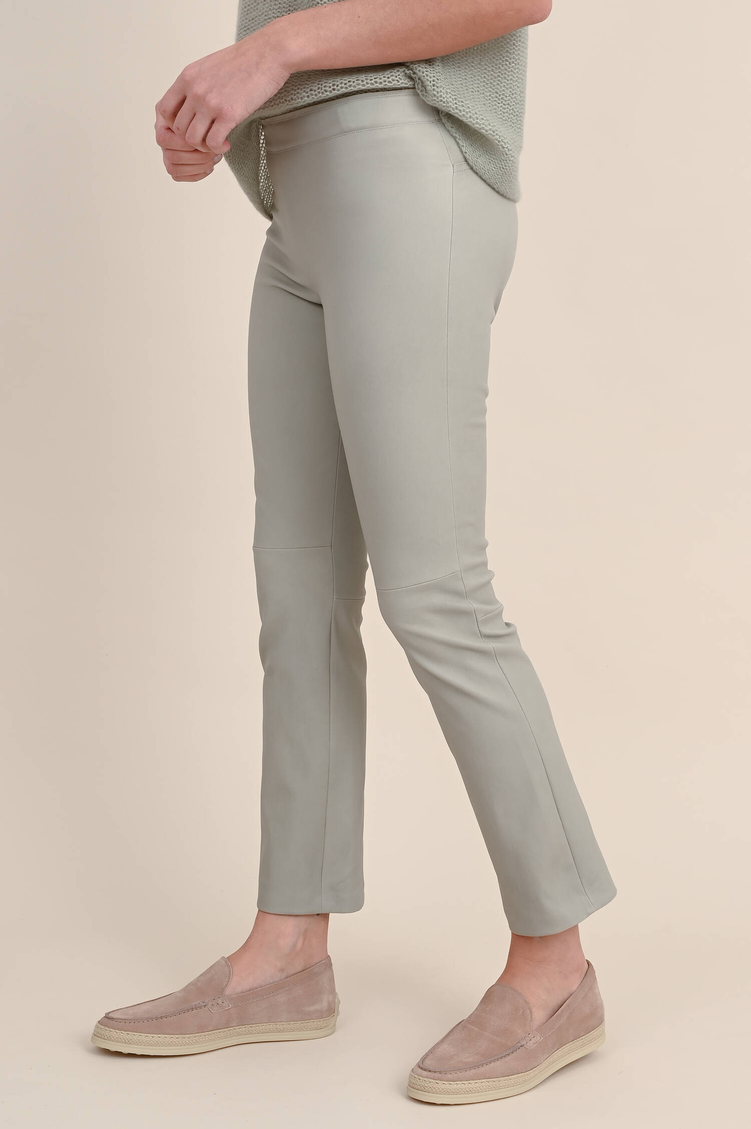 Lederhose JP-TWENTY in Graugrün