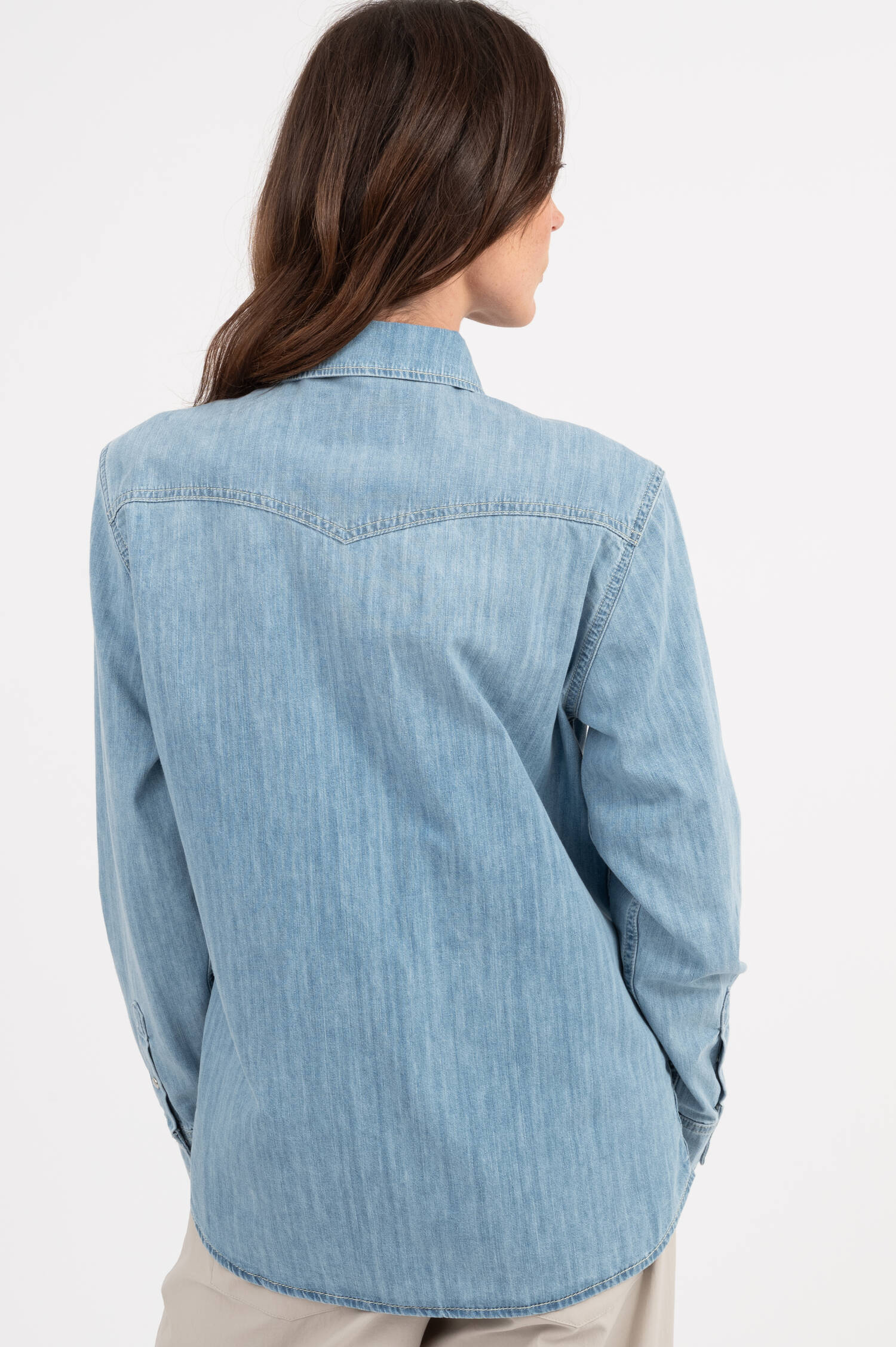 Jeans Bluse in Hellblau