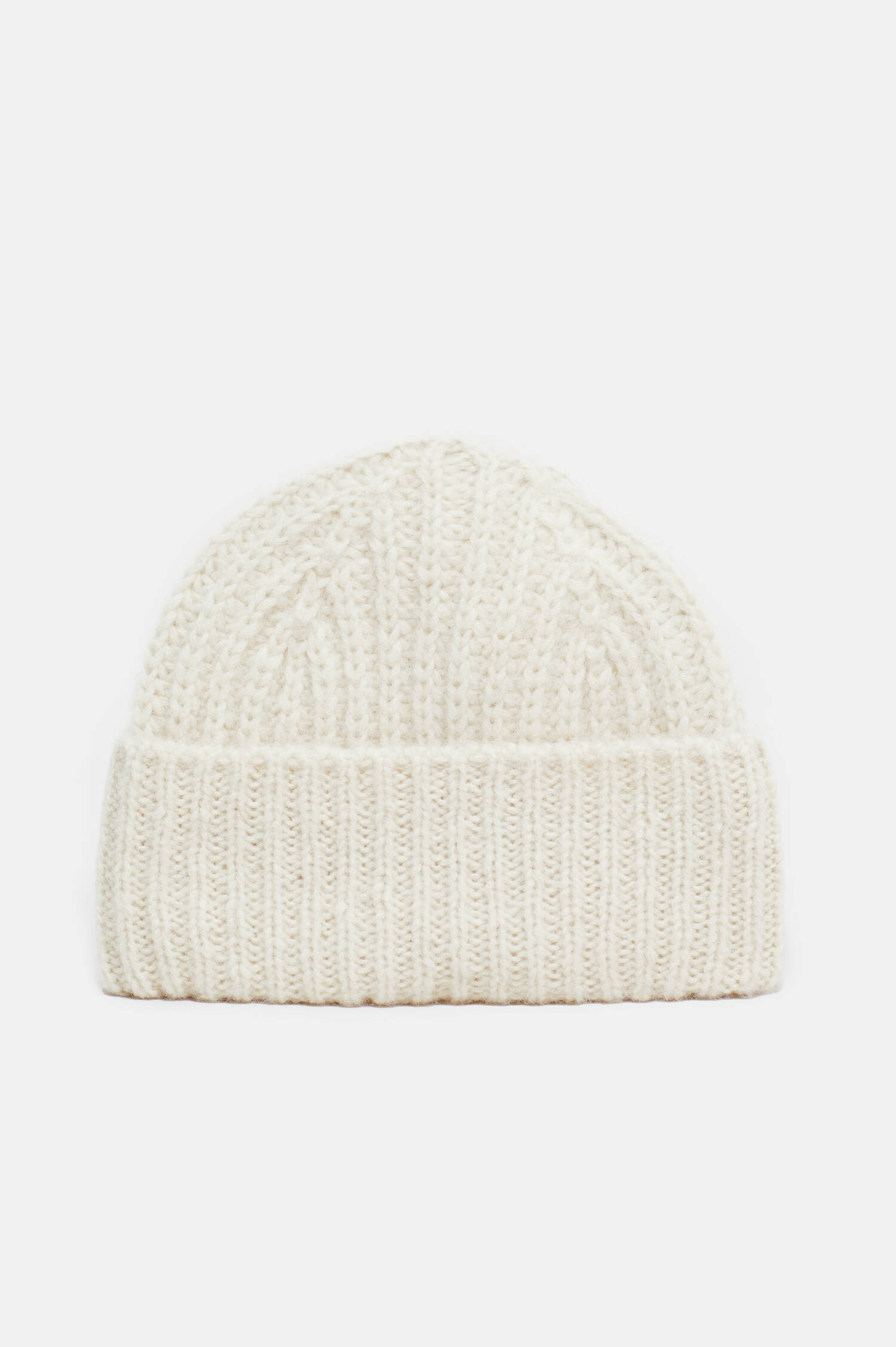 Mütze aus Alpaka-Mix in Creme