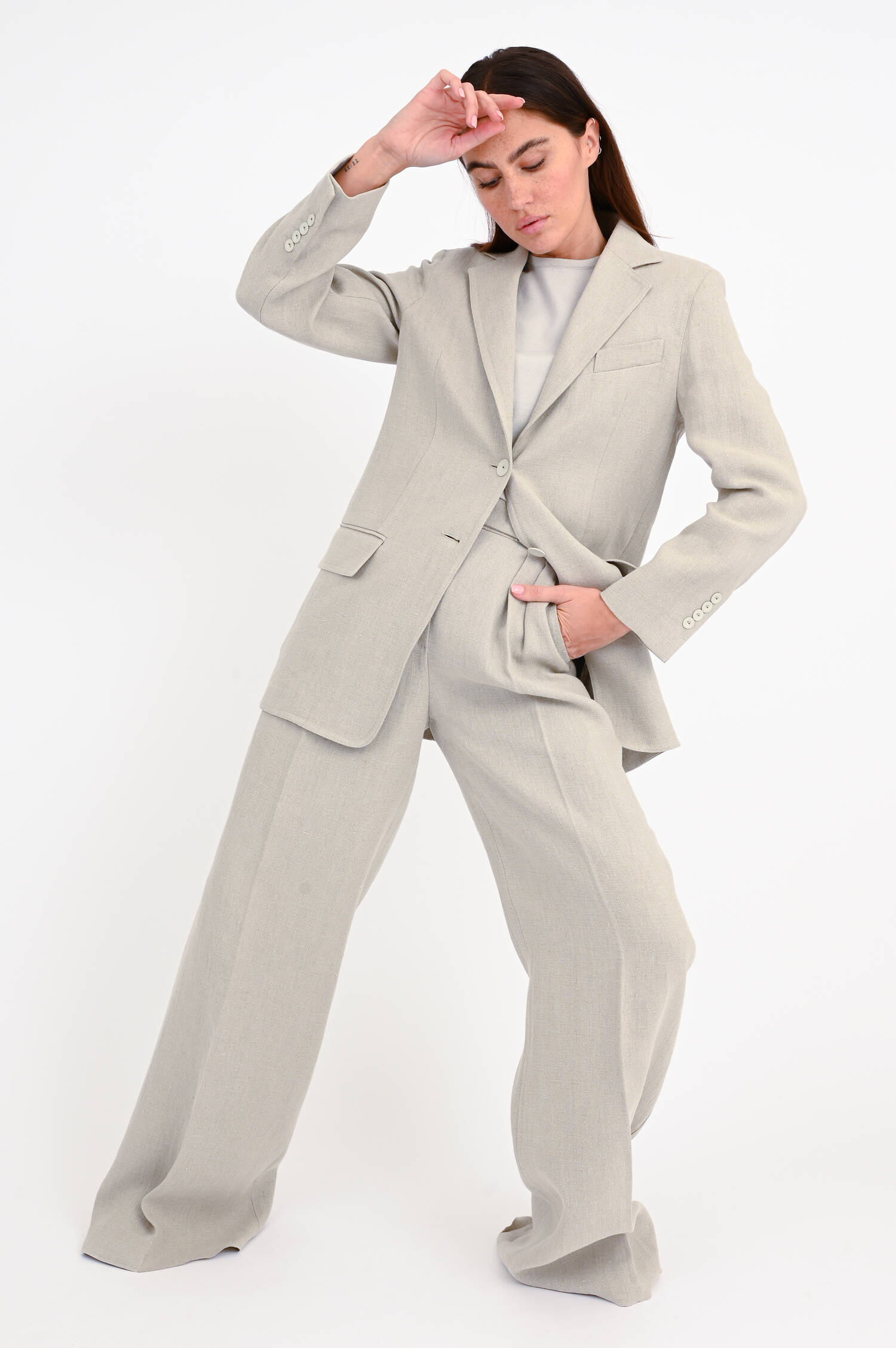 Blazer ADELCHI aus Leinen in Beige
