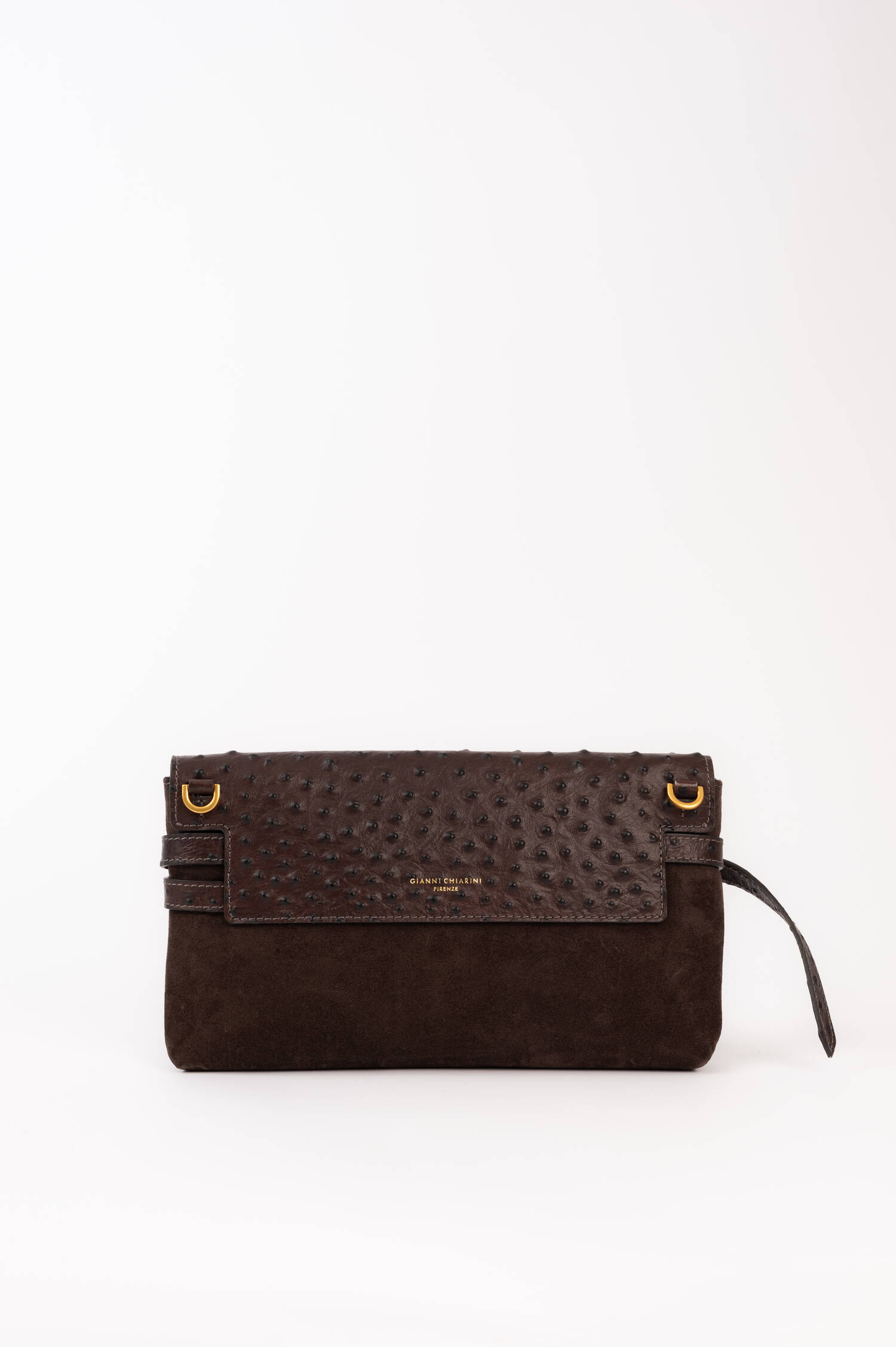 Leder Clutch BELTY in Dunkelbraun