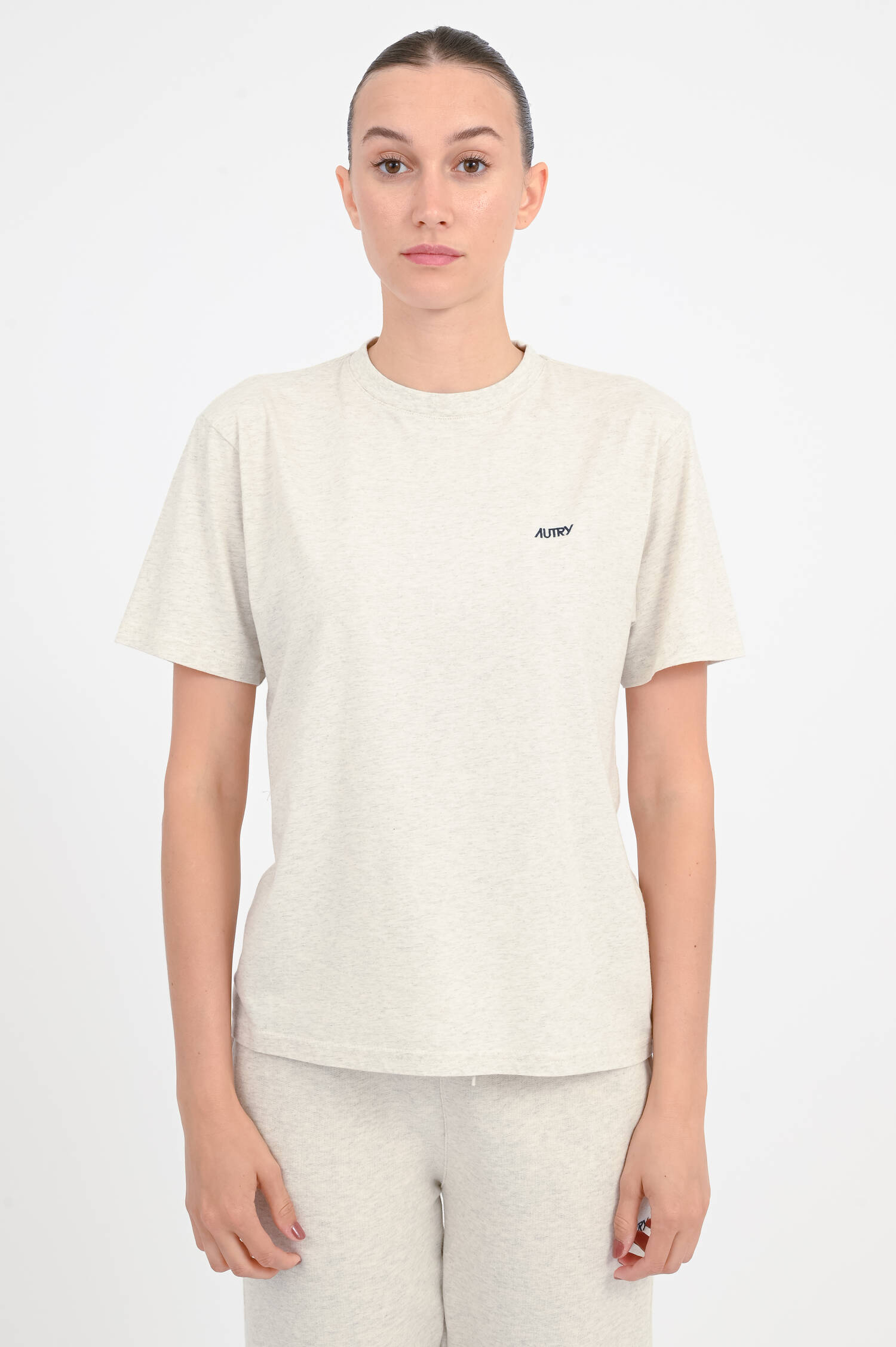 Basic T-Shirt aus Baumwolle in Hellgrau meliert Basic T-Shirt aus Baumwolle in Hellgrau meliert