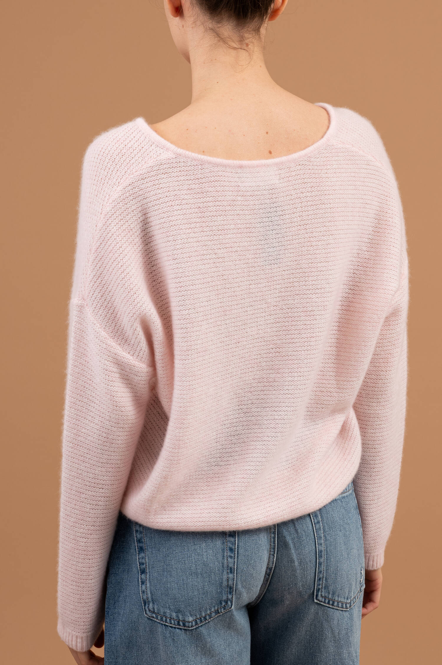 Krausstrick Pullover in Palerosa