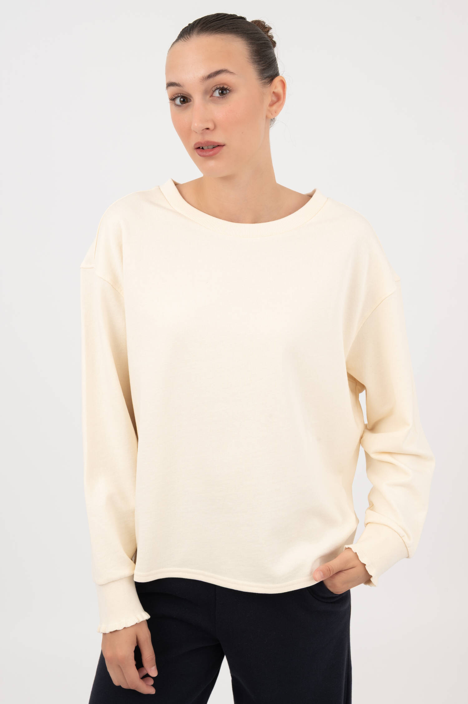 Sweater VIOLA mit Wellen in Off-White