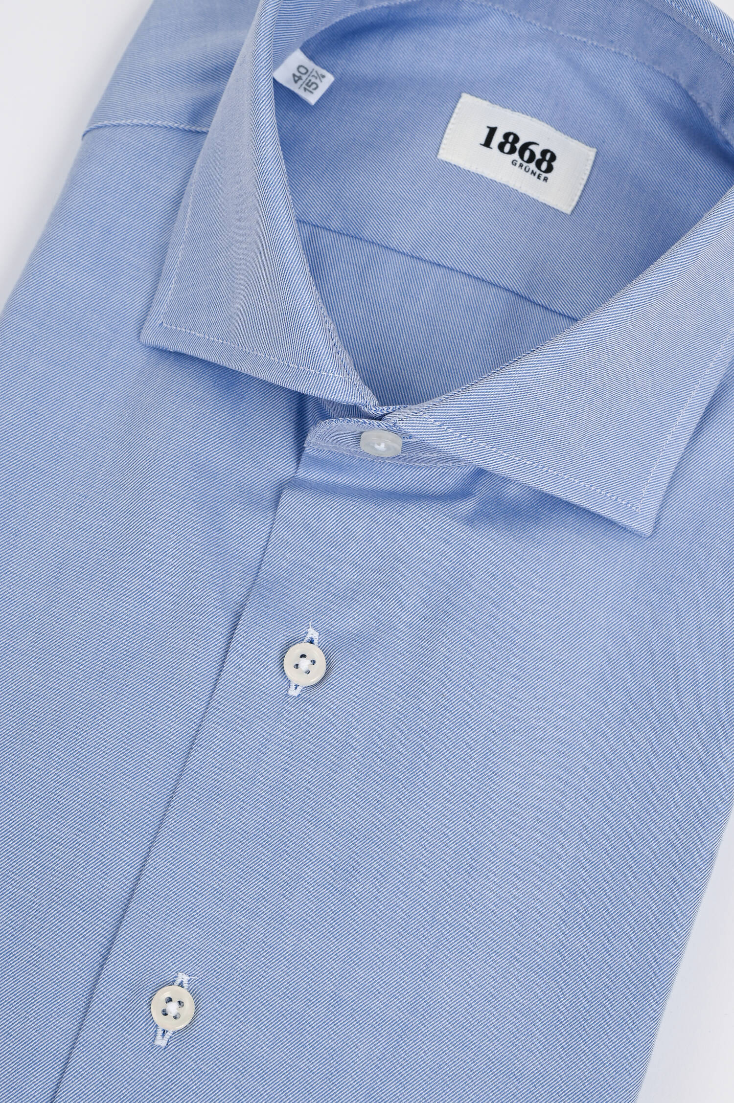 Hemd aus Baumwoll-Twill in Blau