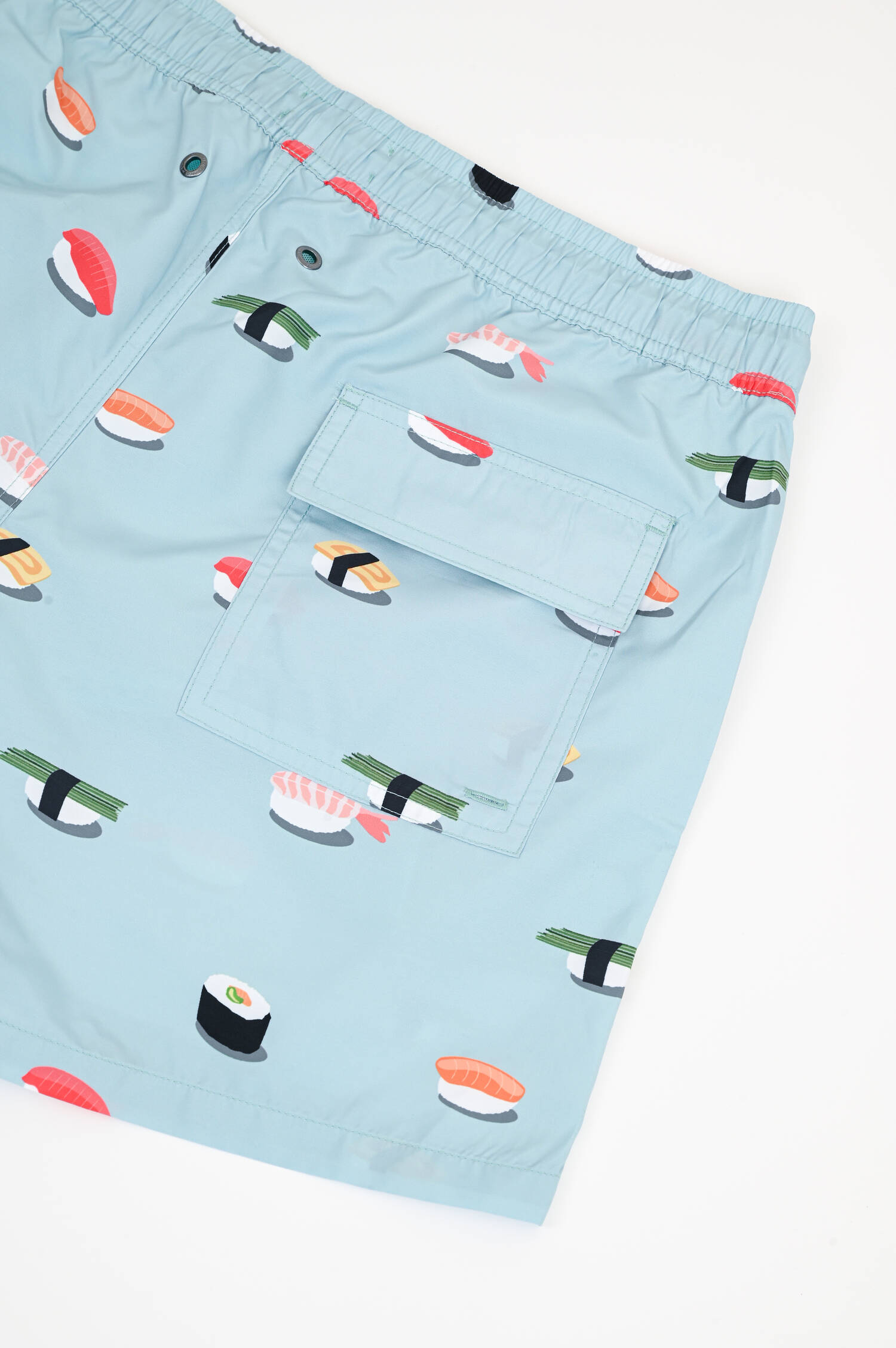 Badehose mit Sushi-Print in Hellblau Badehose mit Sushi-Print in Hellblau