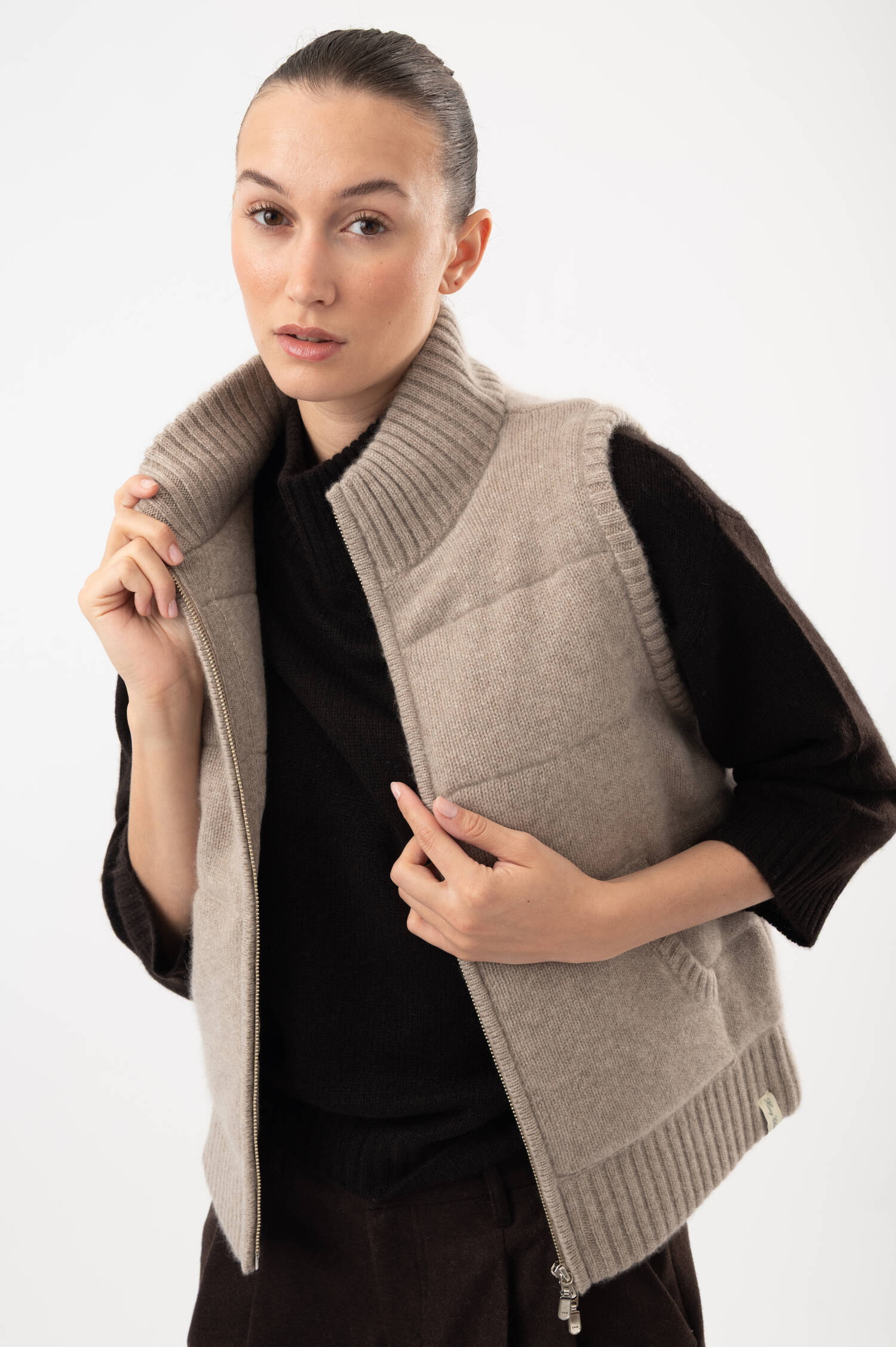 Cashmere-Gilet in Beige