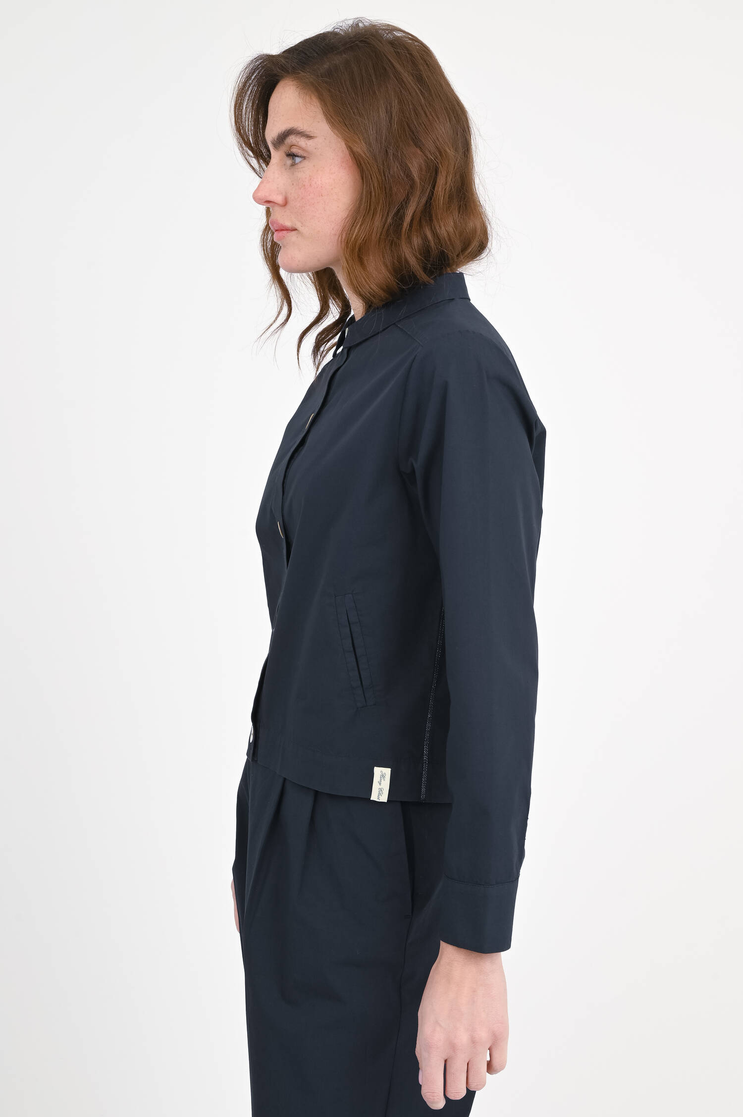 Jacke/Bluse aus Baumwolle in Navy