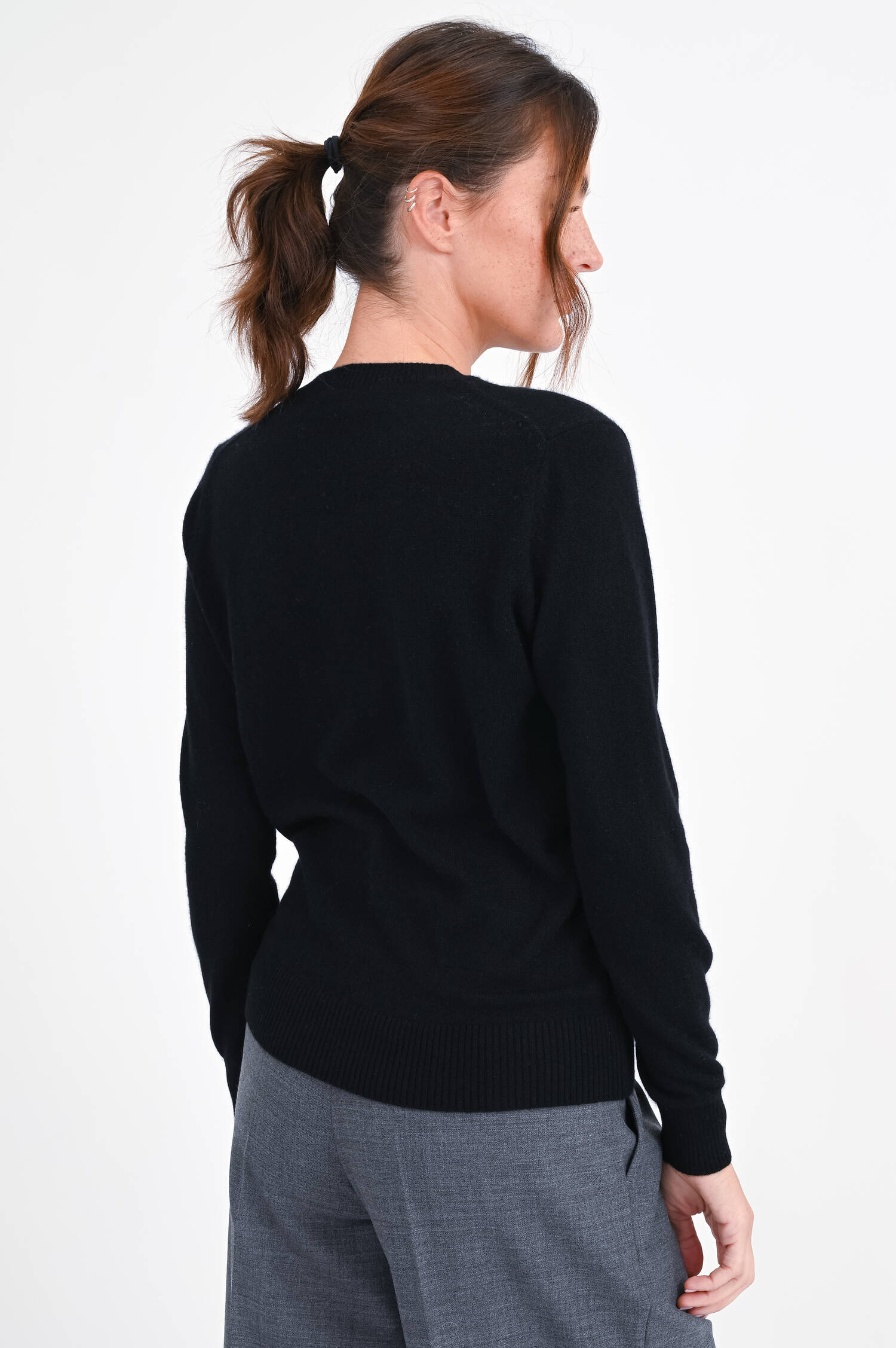 Cashmere-Pullover in Schwarz