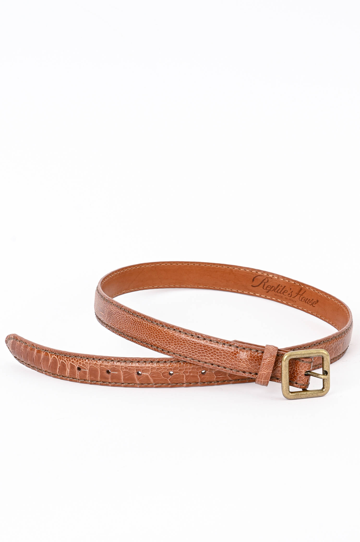 Gürtel aus Straußenleder in Tabak Gürtel aus Straußenleder in Tabak