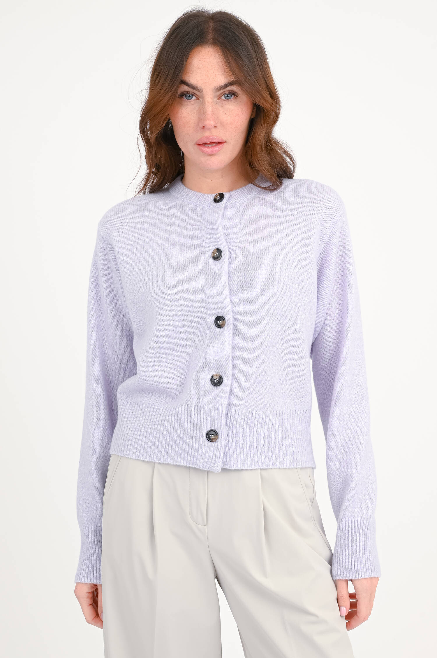 Strickweste aus Cashmere-Seide in Flieder