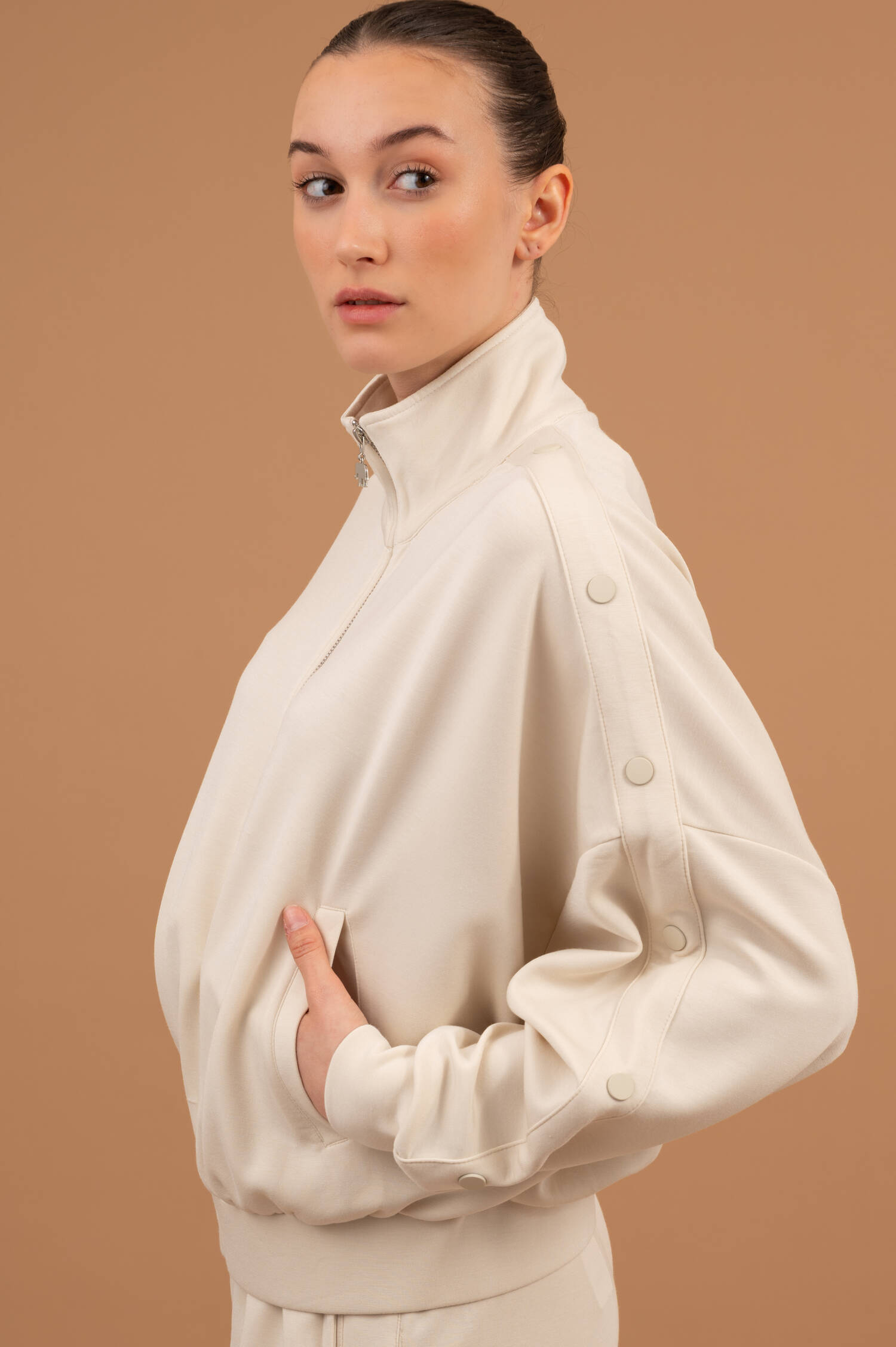 Sweatjacke SMITH in Sandbeige