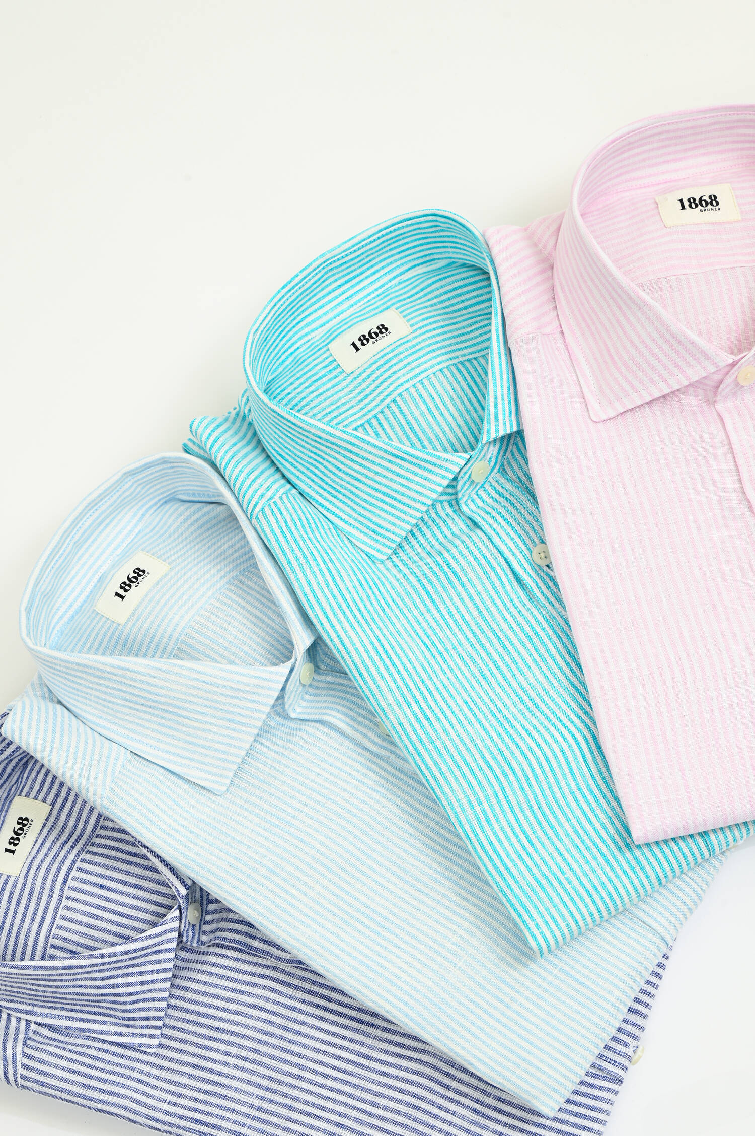  Leinenhemd mit schmalen Streifen in Navy/Weiß