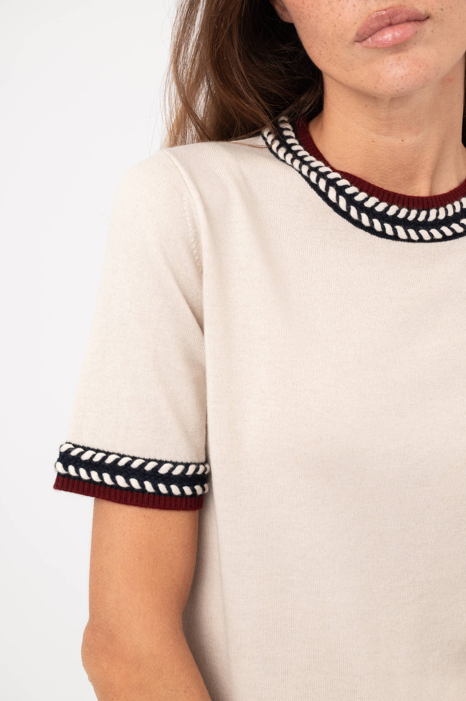Woll-T-Shirt CARINA in Beige