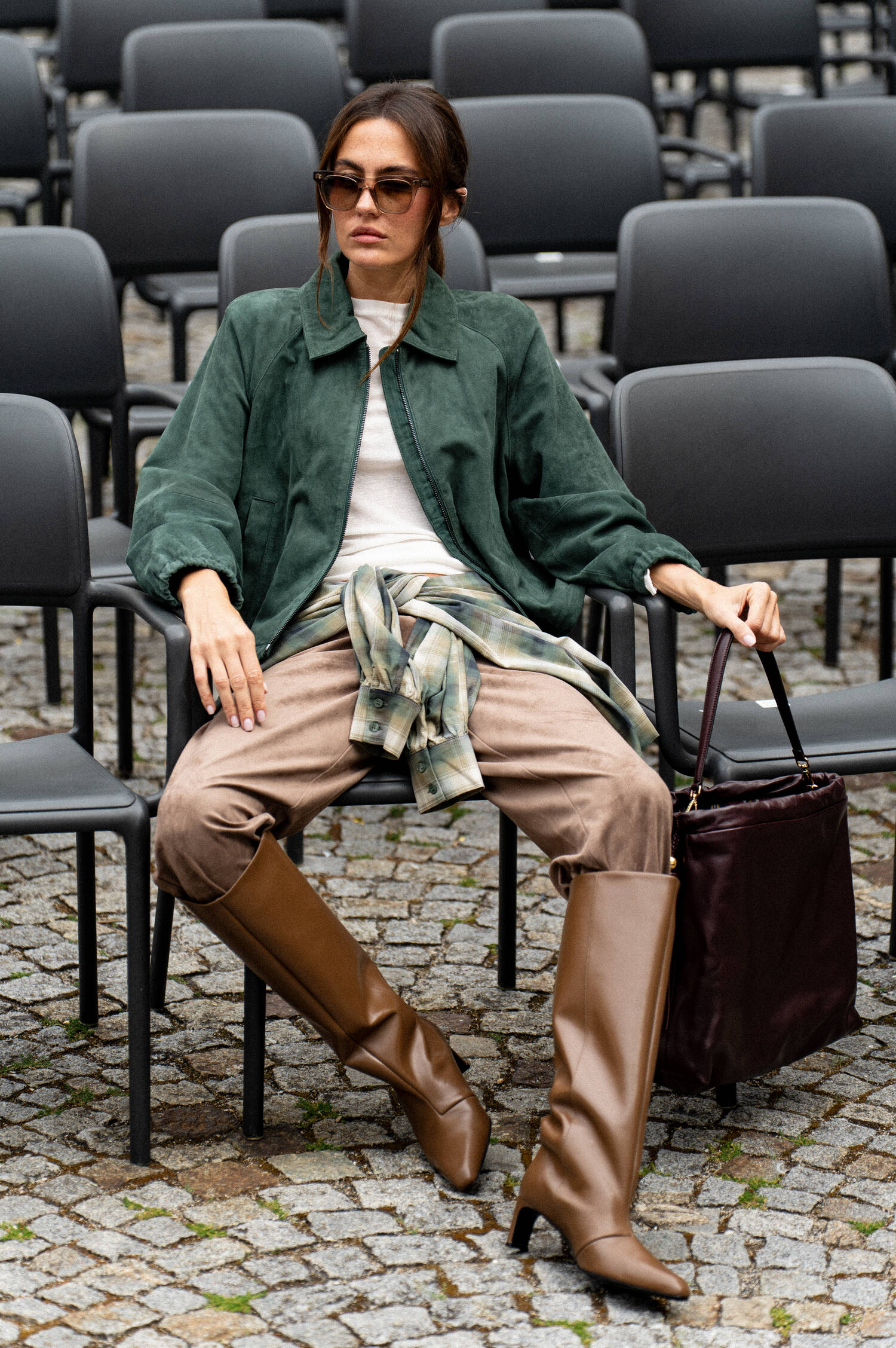 Velourslederjacke ZUPPA in Dunkelgrün Velourslederjacke ZUPPA in Dunkelgrün