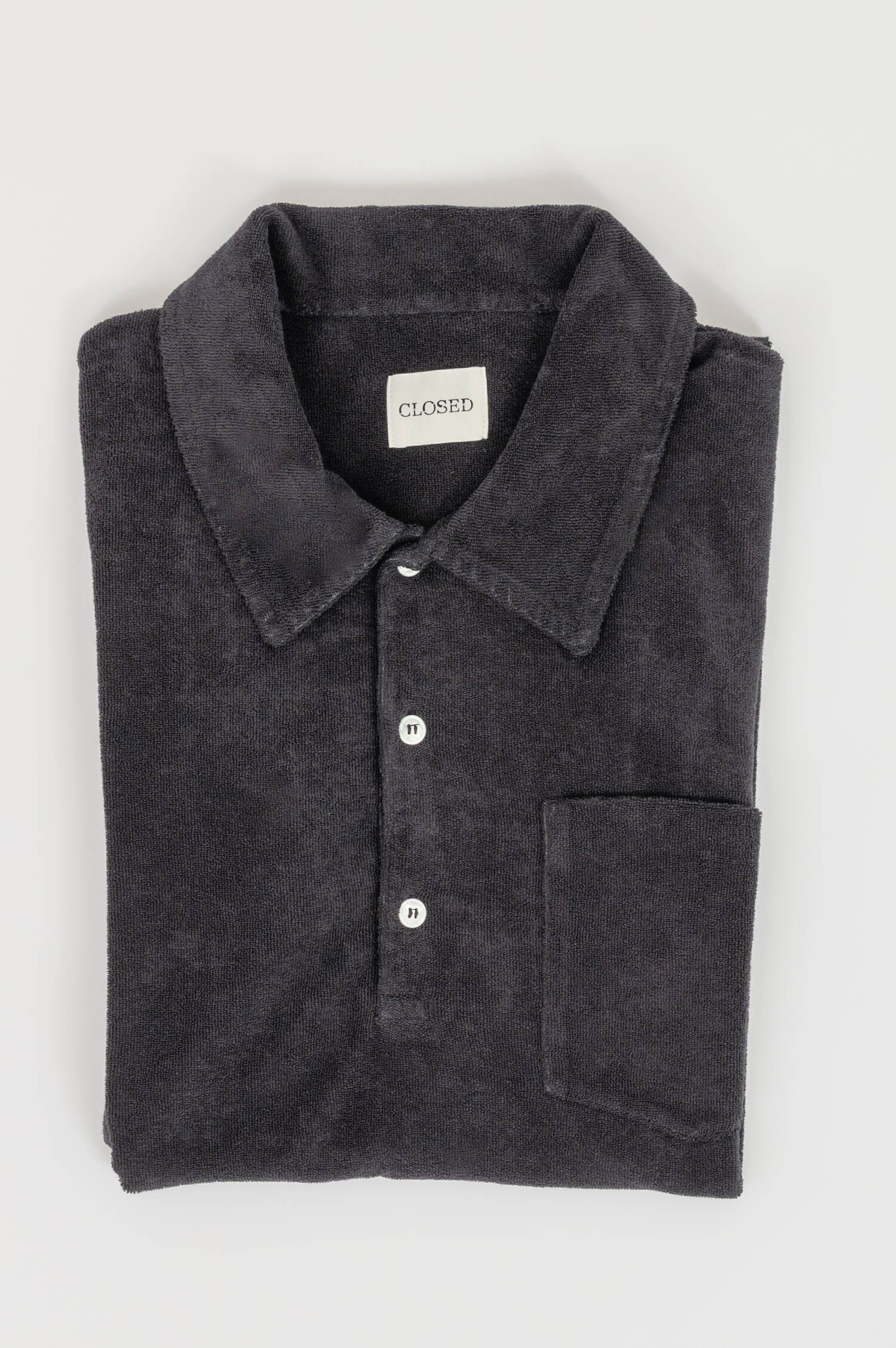 Frottee Poloshirt in Anthrazit