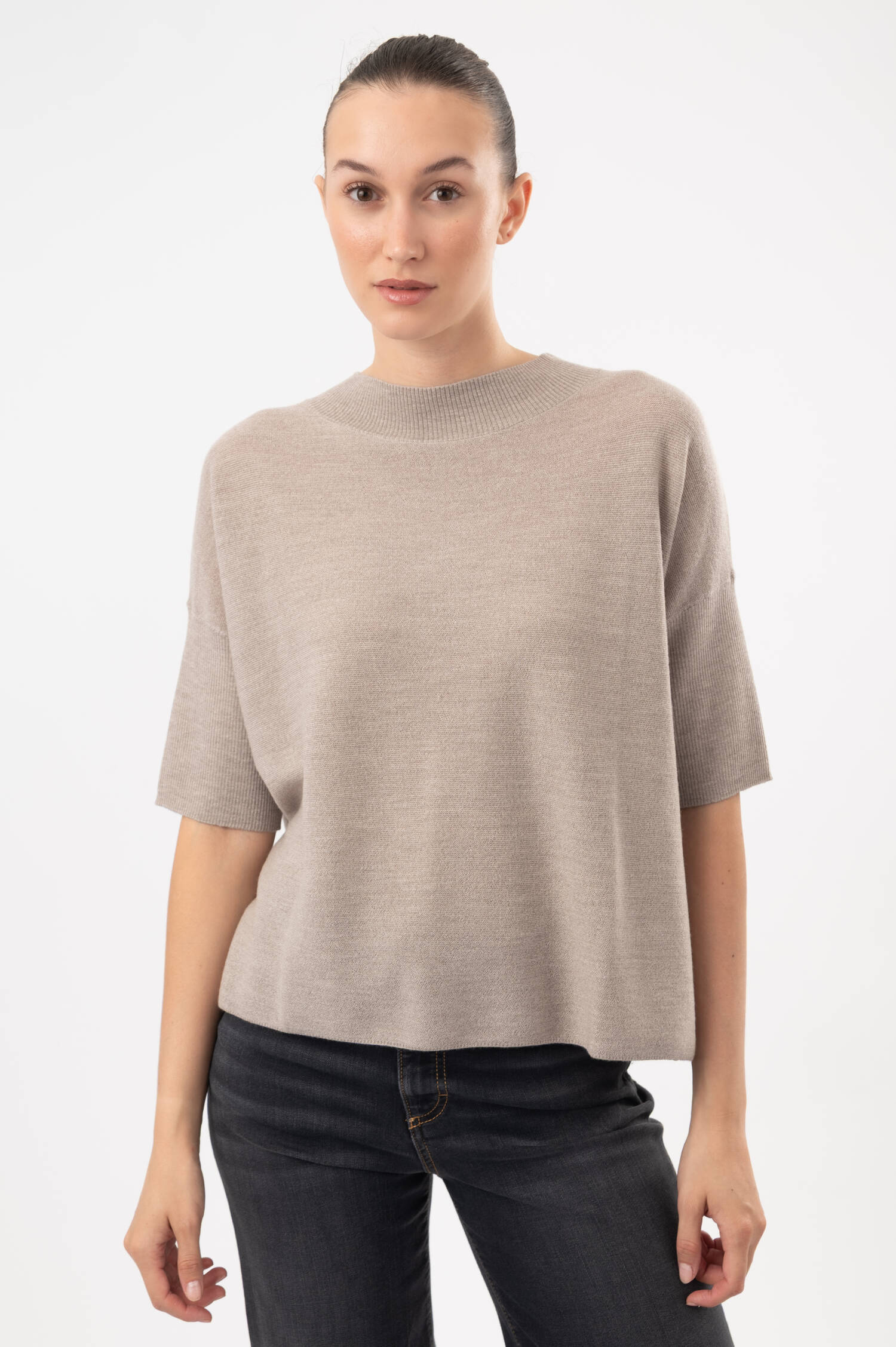 Woll-Pullover in Beige