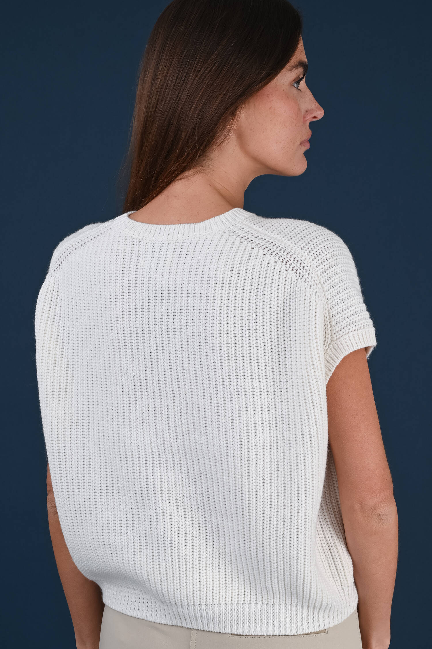 Grobstrickpullover in Weiß