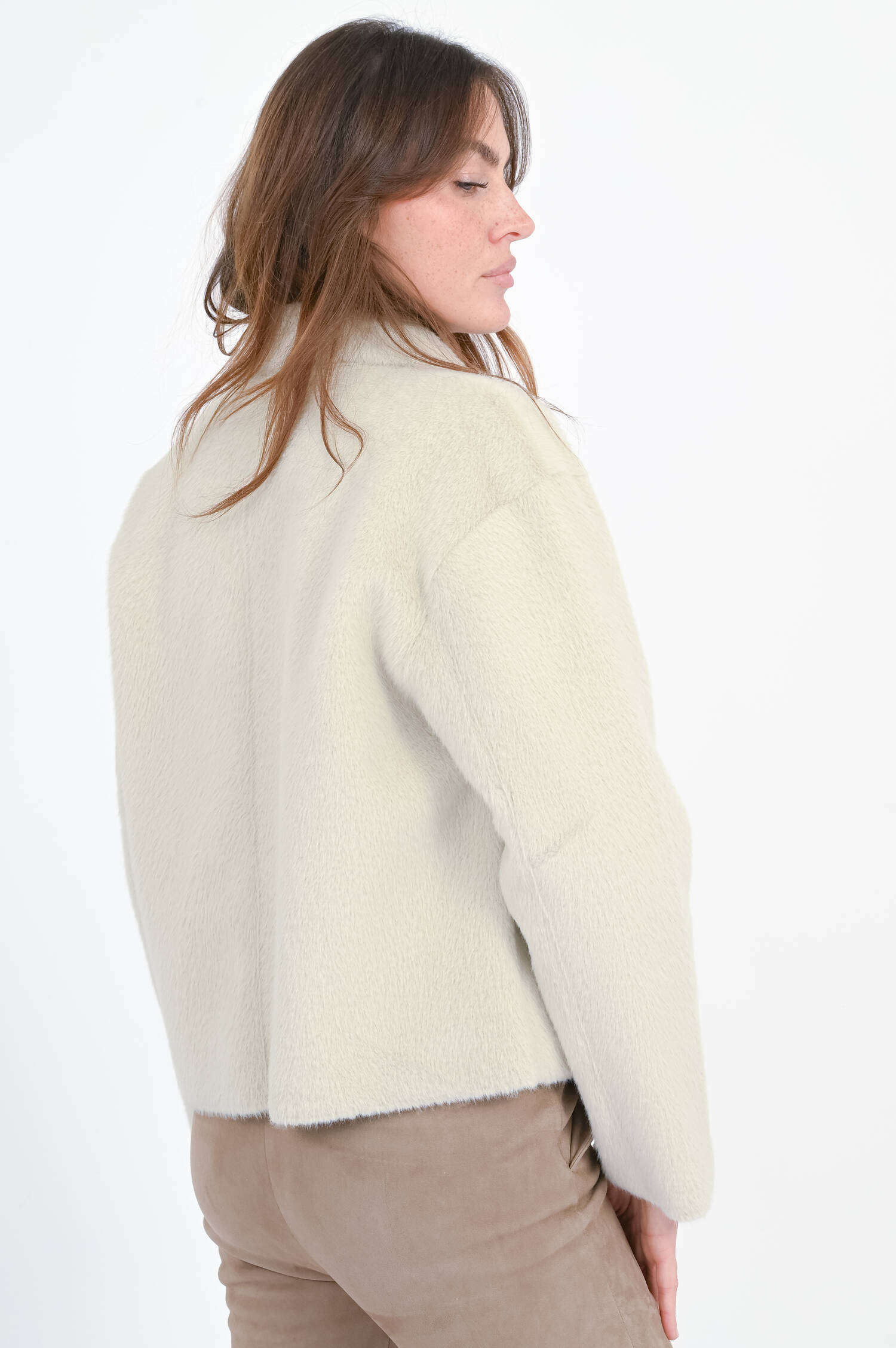 Faux Fur Jacke in Beige Faux Fur Jacke in Beige